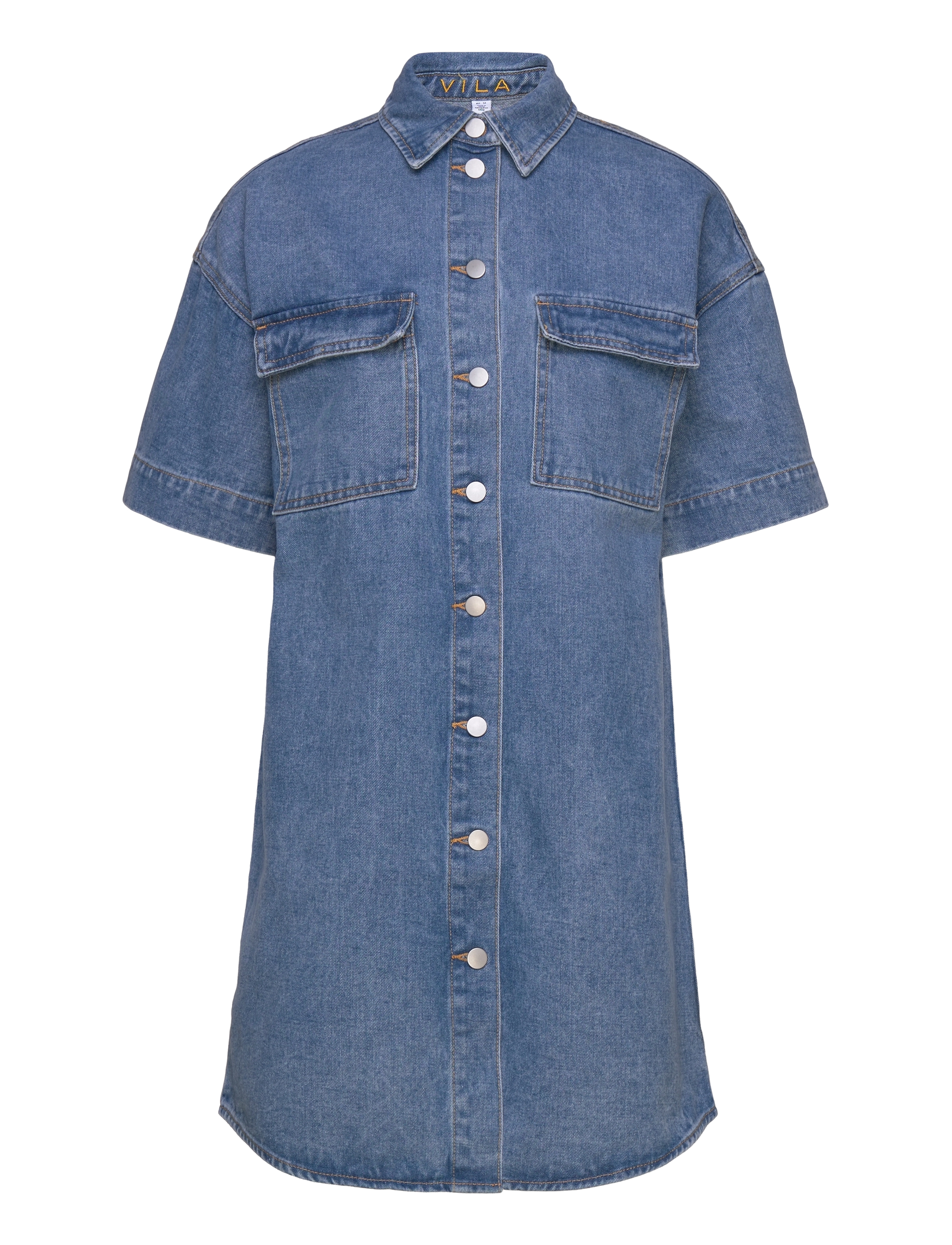 Vila VIMAYA 2/4 DENIM DRESS - FEST - MEDIUM BLUE DENIM / blue