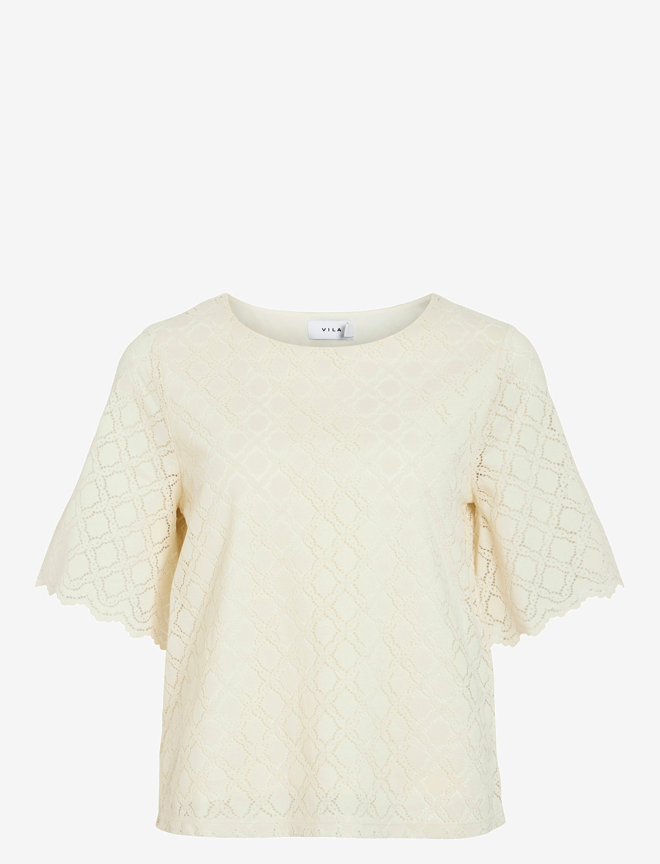 Vila - VIMIRNA O-NECK 2/4 TOP - kortärmade blusar - birch - 1