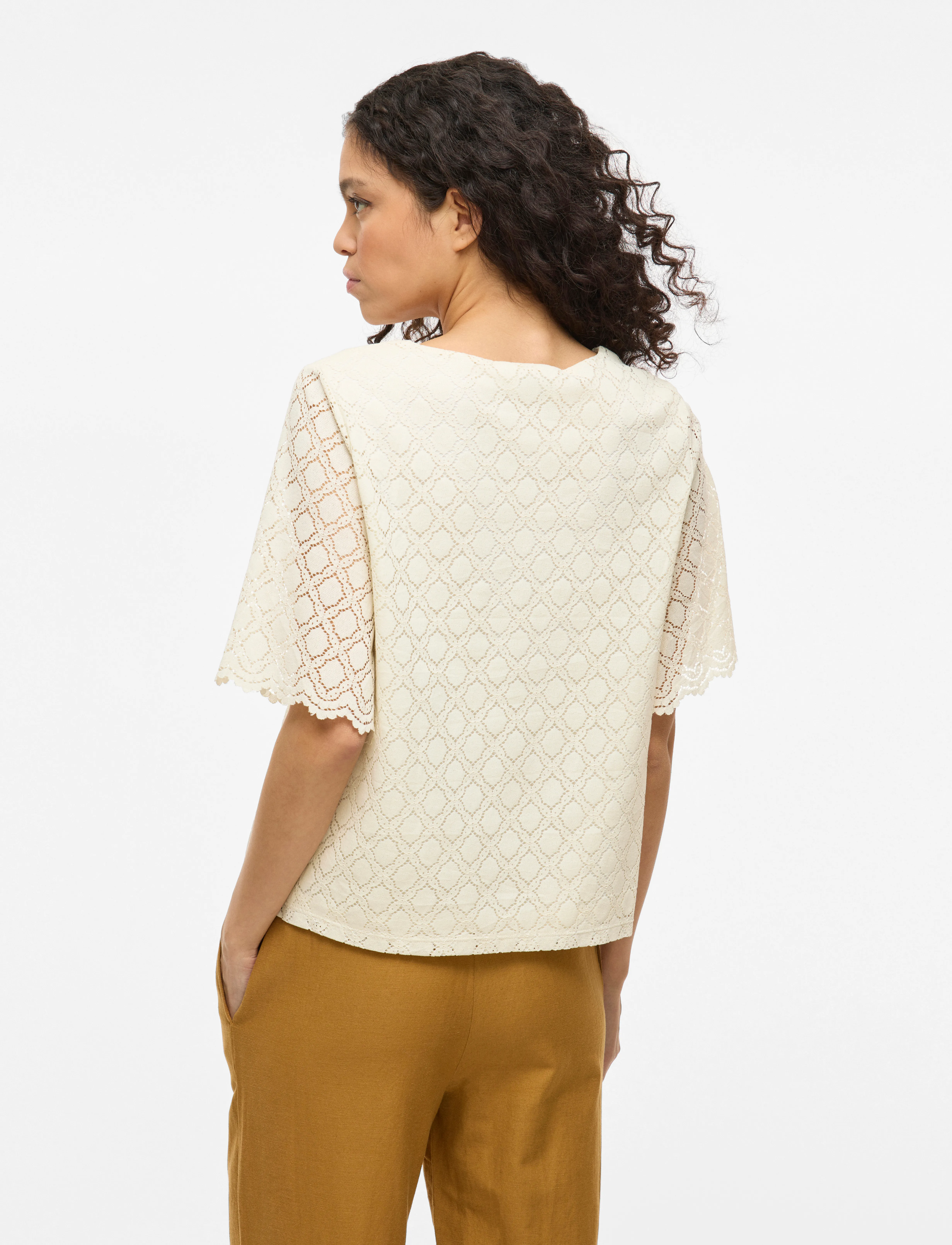 Vila - VIMIRNA O-NECK 2/4 TOP - birch - 3