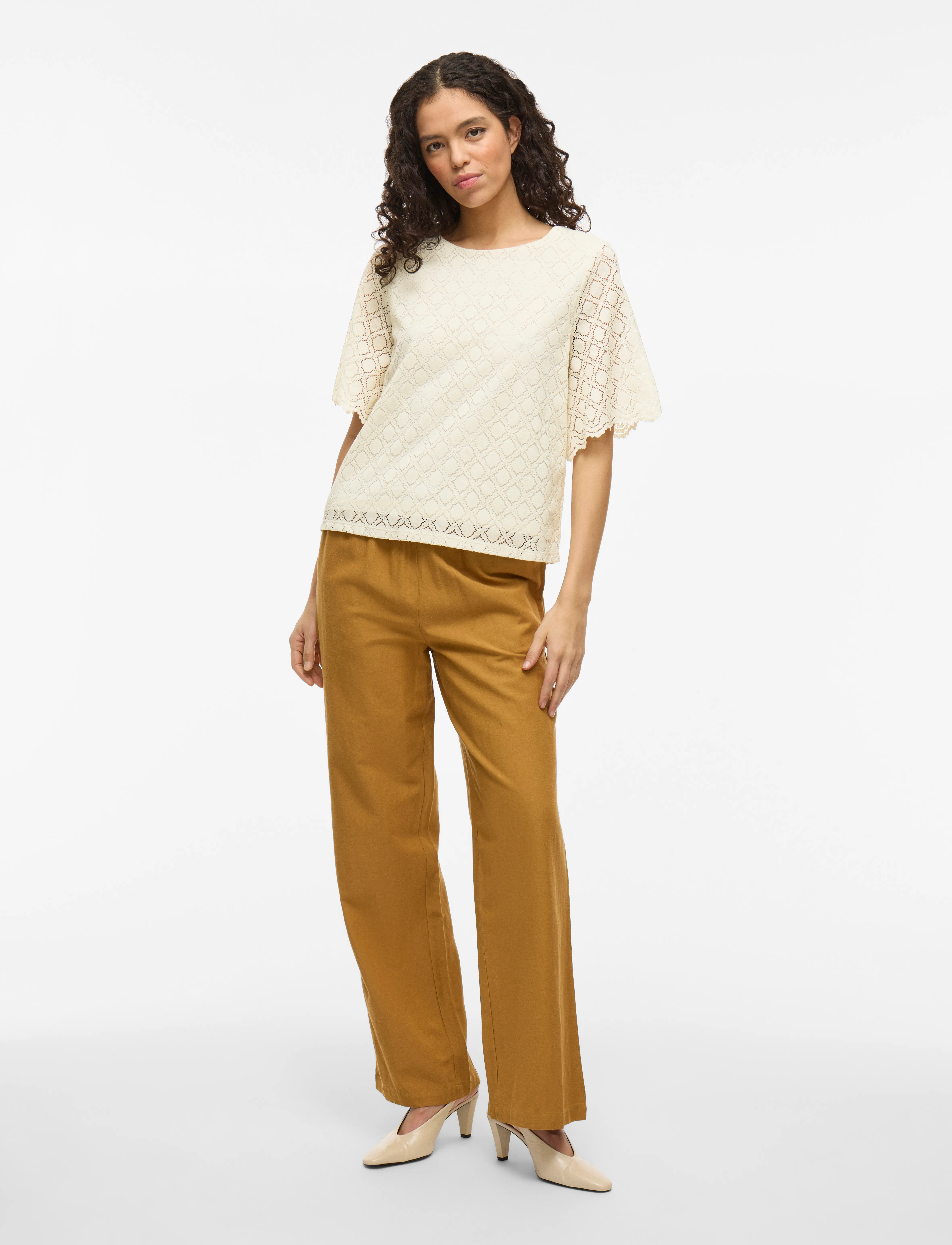 Vila - VIMIRNA O-NECK 2/4 TOP - birch - 4