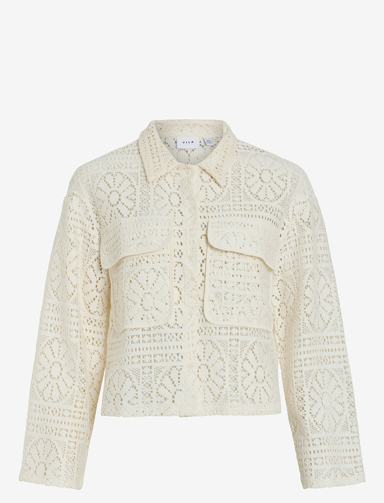 Vila - VIMERINDA CROCHET L/S SHIRT - NOOS - cardigans - birch - 1