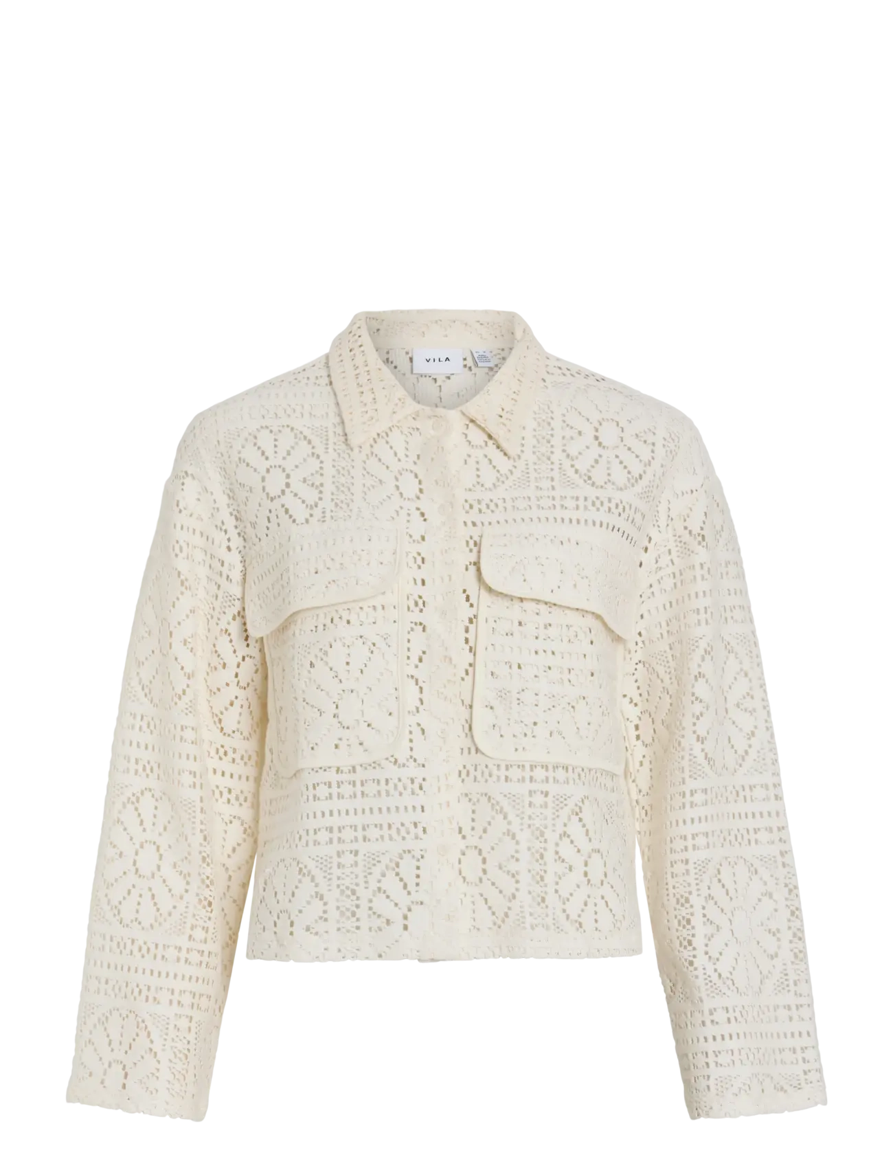 Vila VIMERINDA CROCHET L/S SHIRT - NOOS - Officewear - BIRCH / white