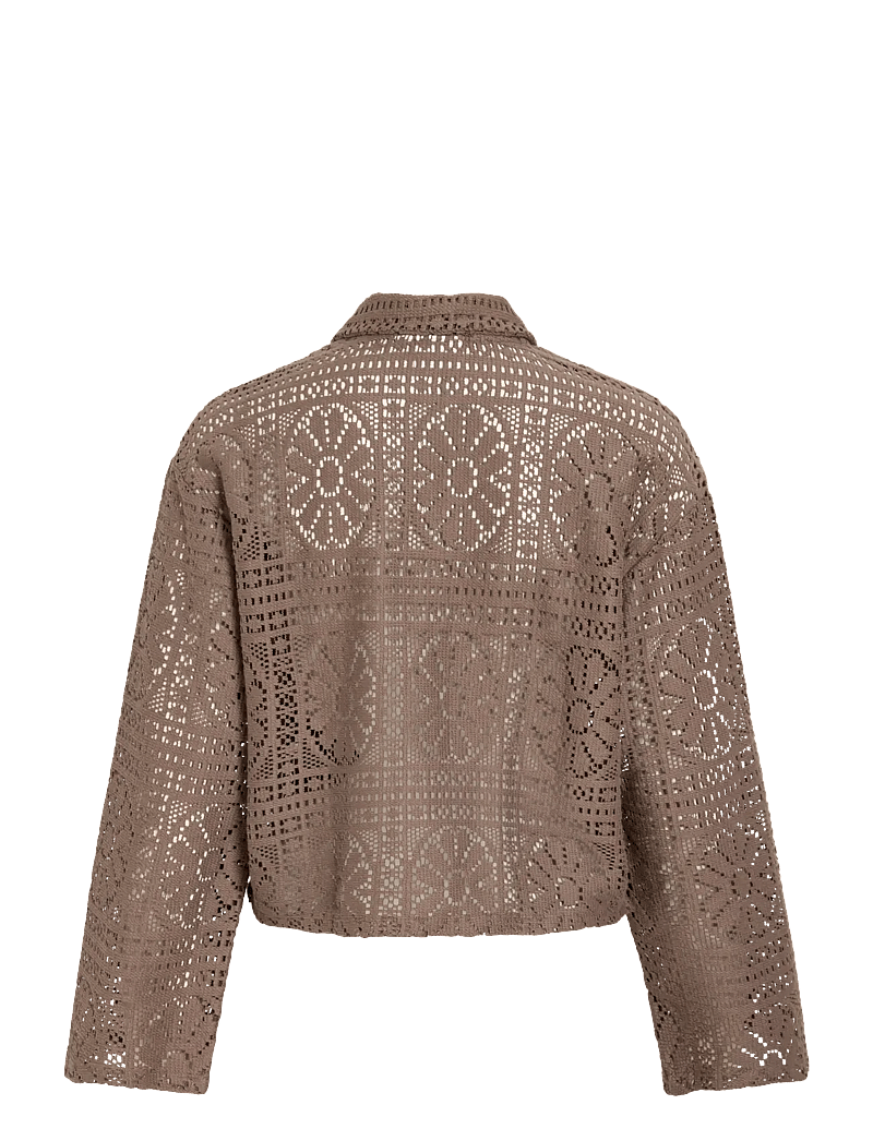 Vila - VIMERINDA CROCHET L/S SHIRT - NOOS - langærmede skjorter - falcon - 2