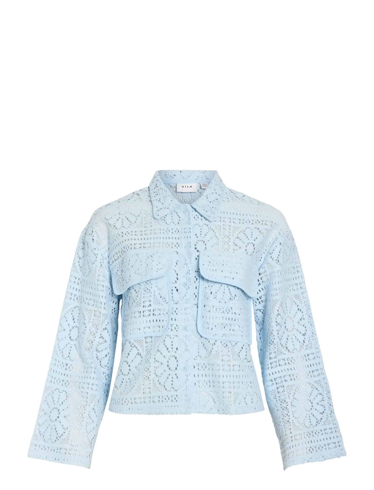 Vila VIMERINDA CROCHET L/S SHIRT - NOOS - Strickmode - NANTUCKET BREEZE / blue