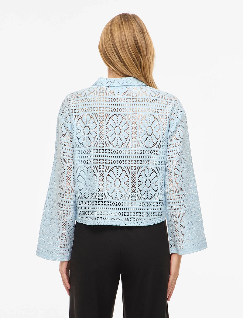 Vila - VIMERINDA CROCHET L/S SHIRT - NOOS - langærmede skjorter - nantucket breeze - 3