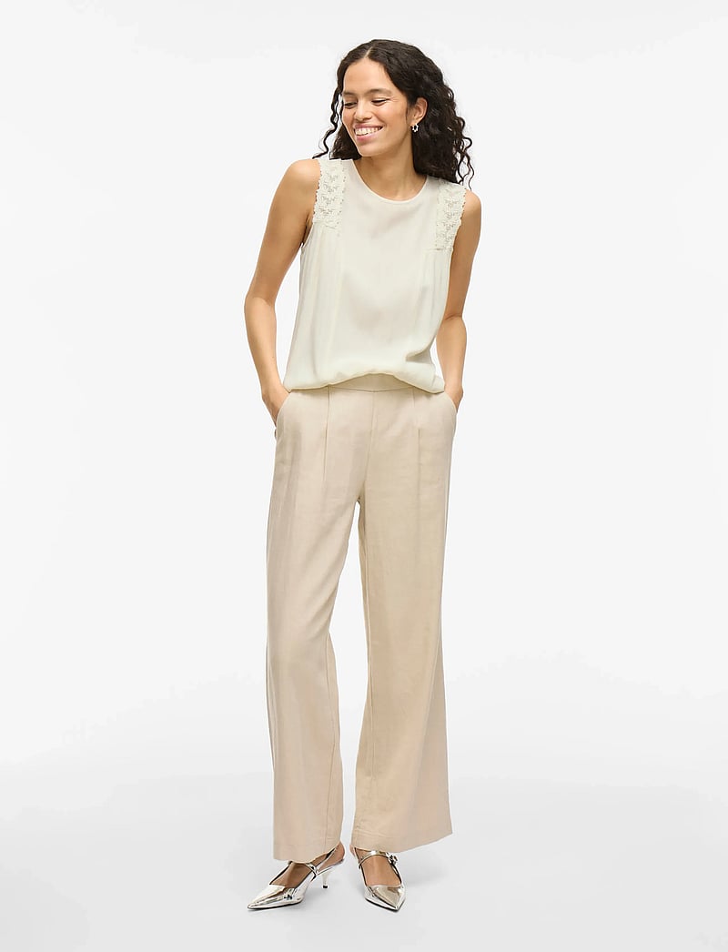 Vila - VIPERNILLU O-NECK TOP - tanktops - birch - 4