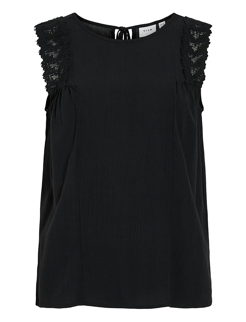 Vila - VIPERNILLU O-NECK TOP - tanktops - black beauty - 0