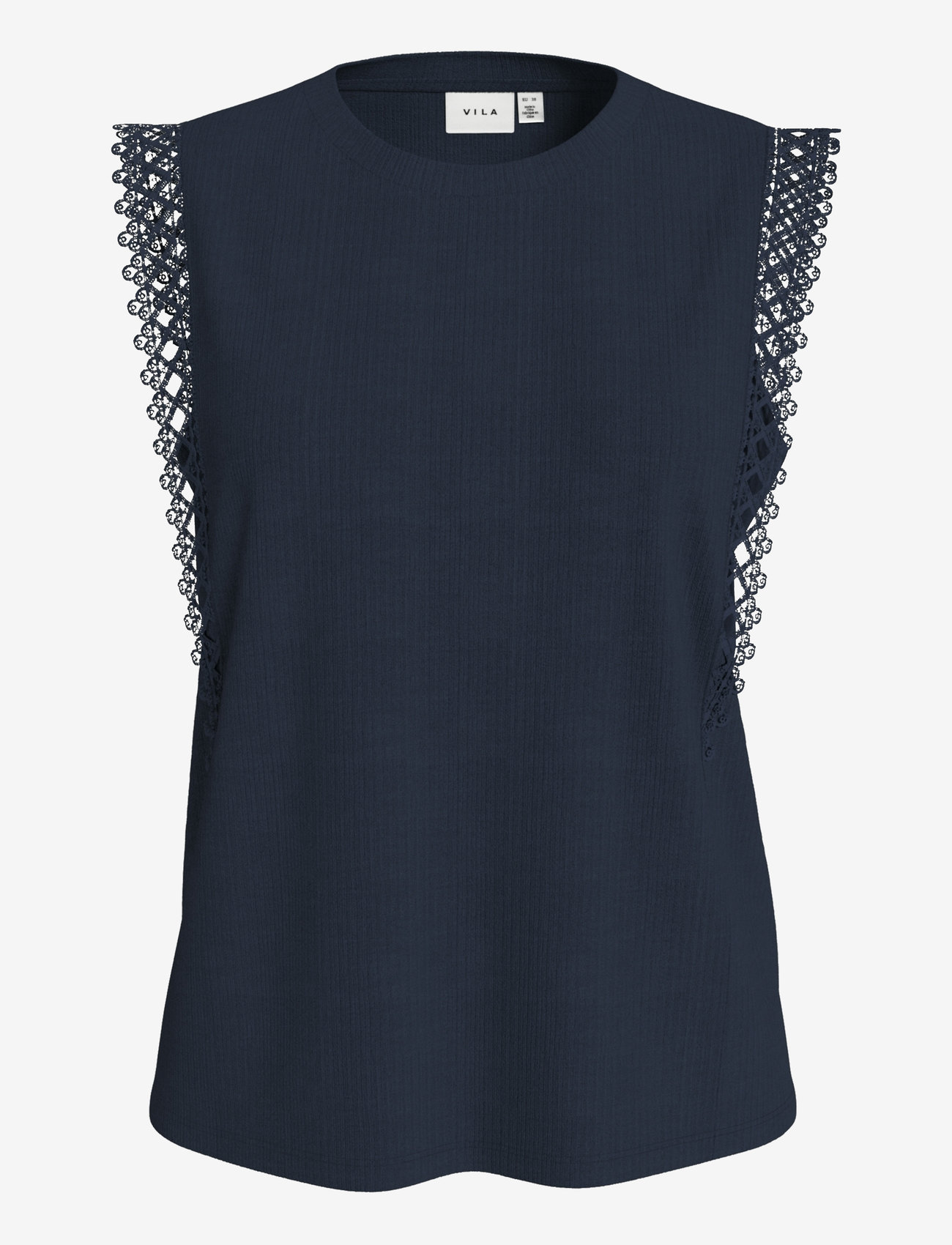 Vila - VIOTESSA O-NECK CAP SLEEVE TOP - blouses sans manches - navy blazer - 1