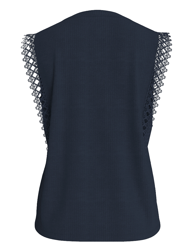 Vila - VIOTESSA O-NECK CAP SLEEVE TOP - blouses sans manches - navy blazer - 2