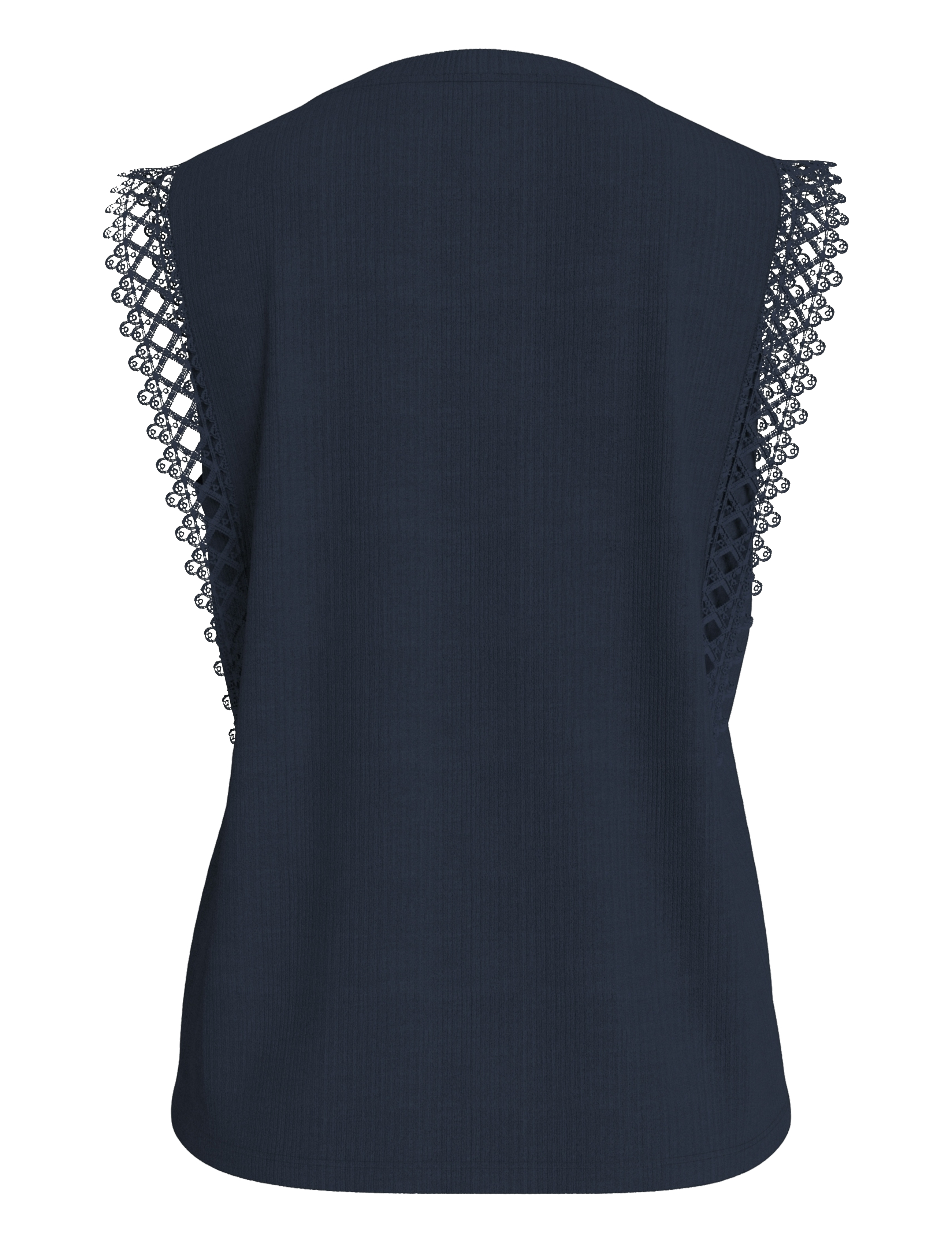 Vila - VIOTESSA O-NECK CAP SLEEVE TOP - sleeveless blouses - navy blazer - 2