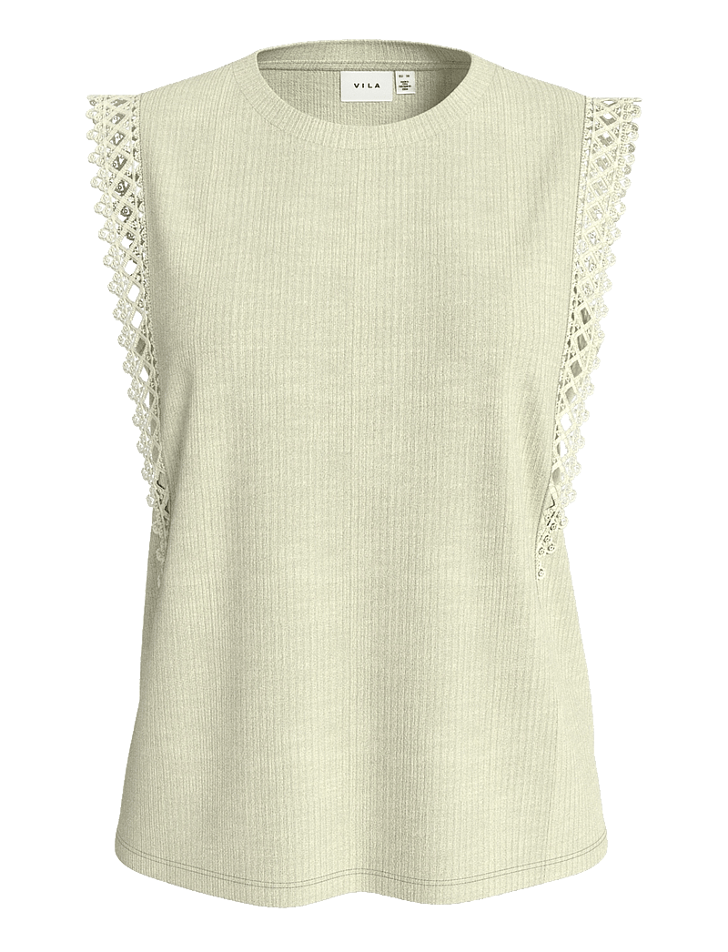 Vila - VIOTESSA O-NECK CAP SLEEVE TOP - Ärmellose blusen - snow white - 1