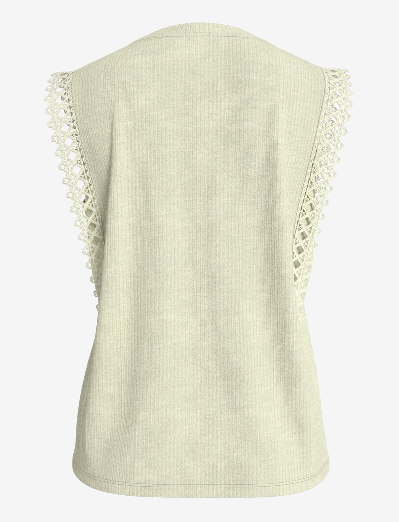 Vila - VIOTESSA O-NECK CAP SLEEVE TOP - sleeveless blouses - snow white - 1