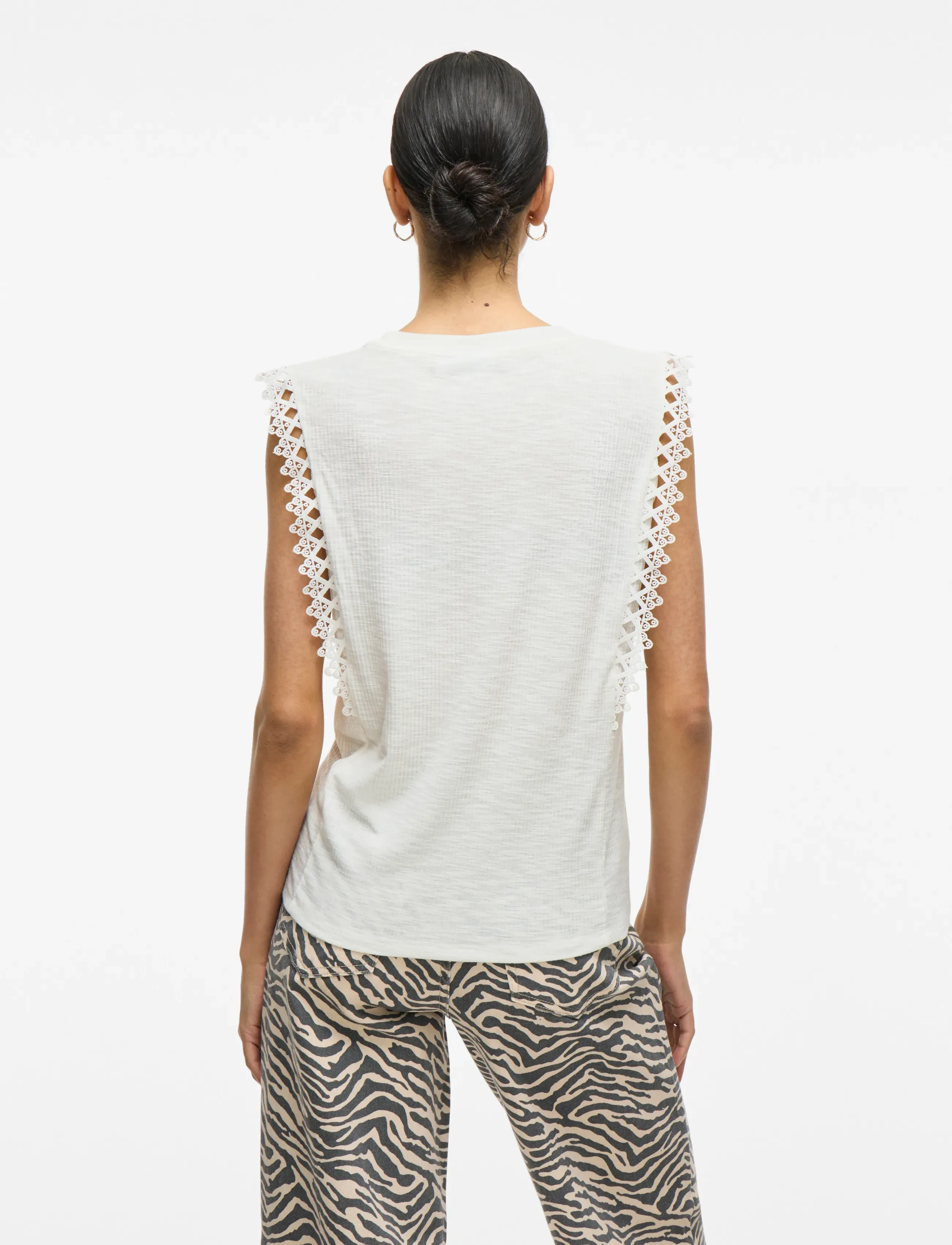 Vila - VIOTESSA O-NECK CAP SLEEVE TOP - snow white - 3
