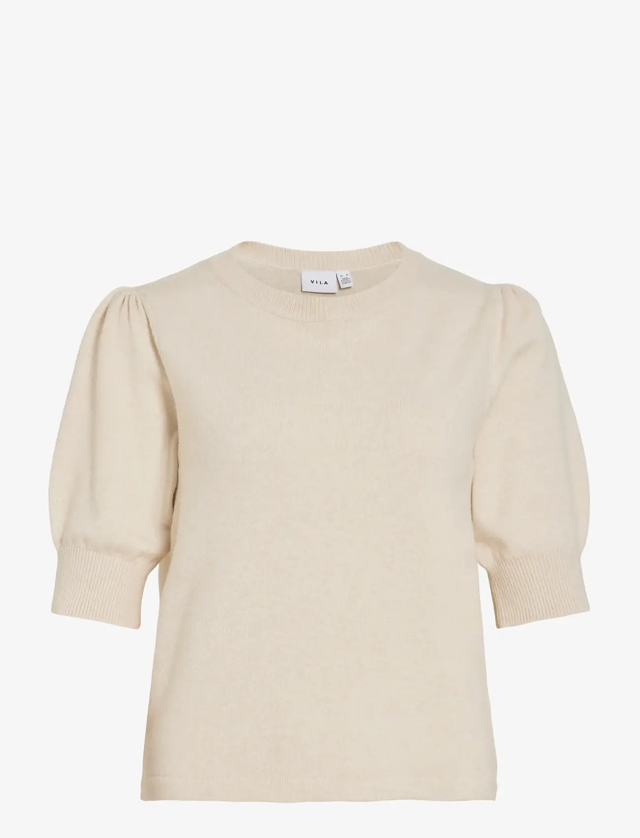 Vila - VIRIL 2/4 SLEEVE O-NECK KNIT TOP - NOOS - sviitrid - super light natural melan - 1