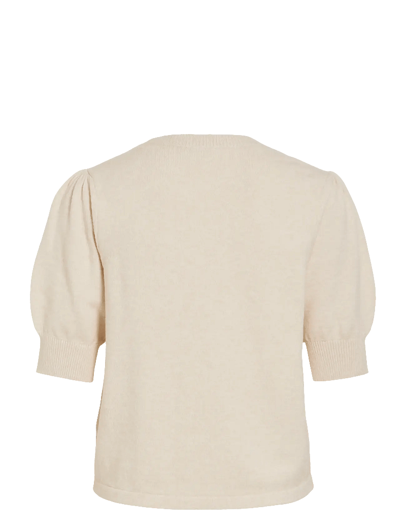 Vila - VIRIL 2/4 SLEEVE O-NECK KNIT TOP - NOOS - sviitrid - super light natural melan - 2