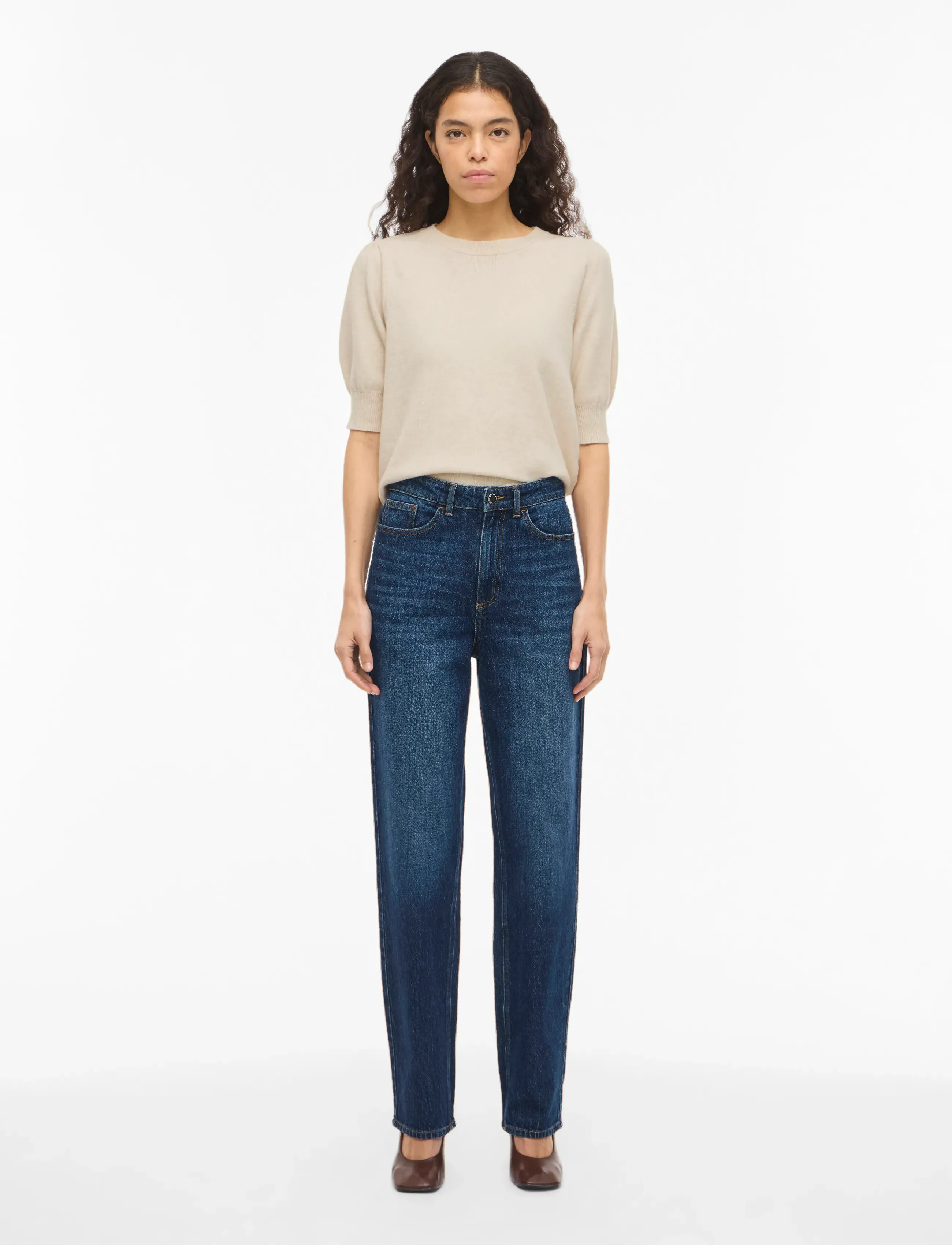 Vila - VIRIL 2/4 SLEEVE O-NECK KNIT TOP - NOOS - sviitrid - super light natural melan - 4