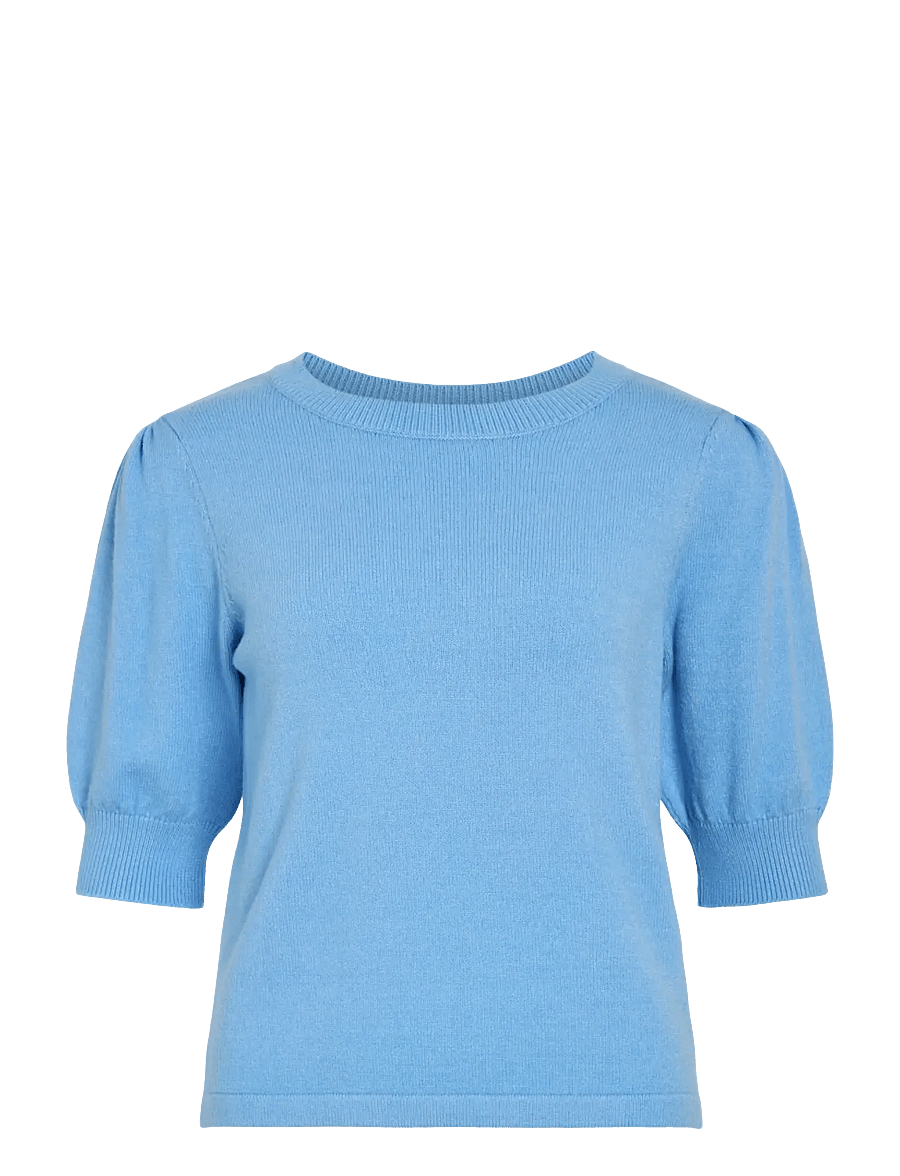 Vila - VIRIL 2/4 SLEEVE O-NECK KNIT TOP - NOOS - striktrøjer - all aboard - 1