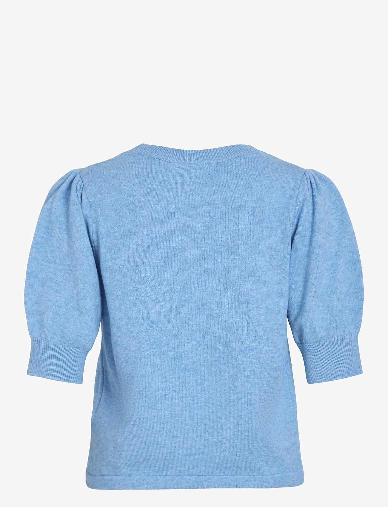 Vila - VIRIL 2/4 SLEEVE O-NECK KNIT TOP - NOOS - swetry - blissful blue - 2