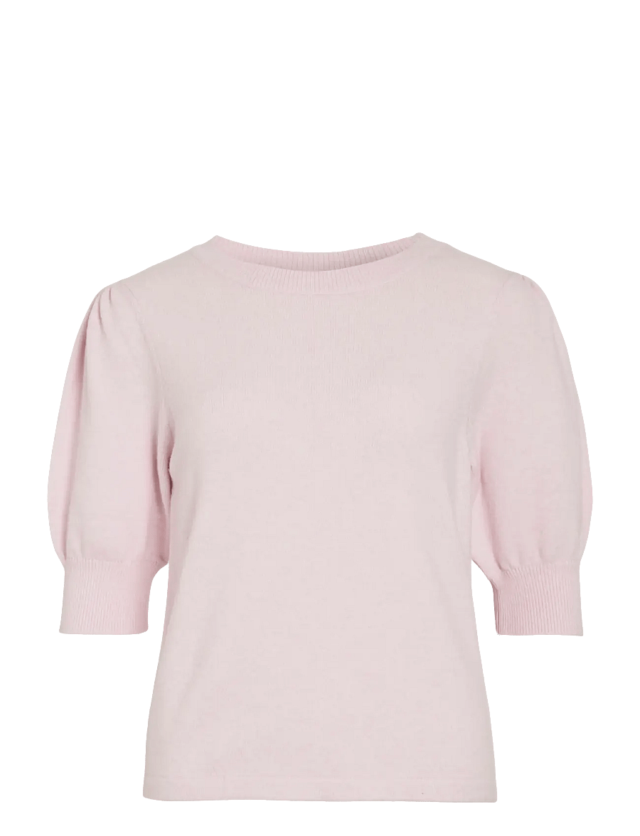 Vila - VIRIL 2/4 SLEEVE O-NECK KNIT TOP - NOOS - striktrøjer - cherry blossom - 1