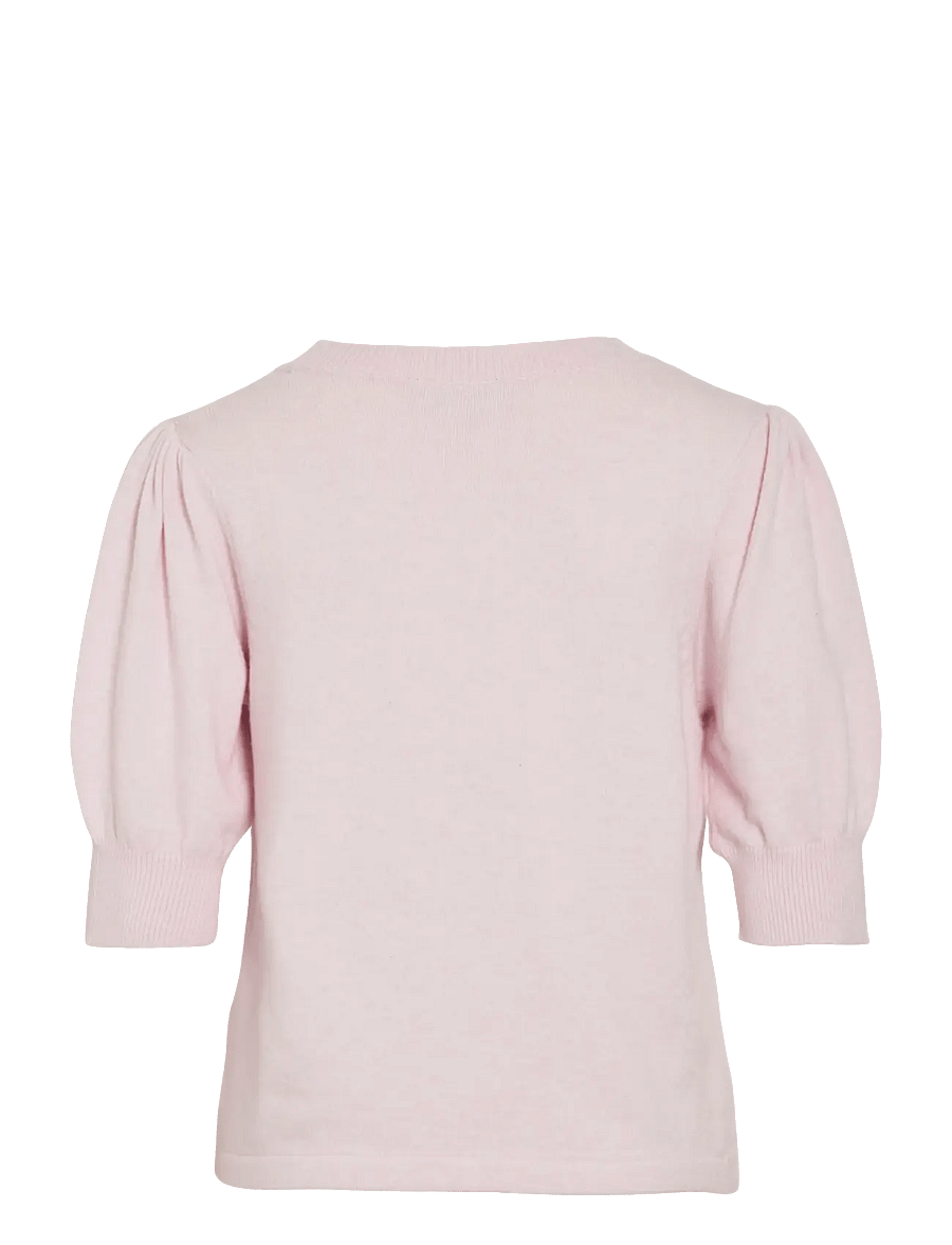 Vila - VIRIL 2/4 SLEEVE O-NECK KNIT TOP - NOOS - striktrøjer - cherry blossom - 2
