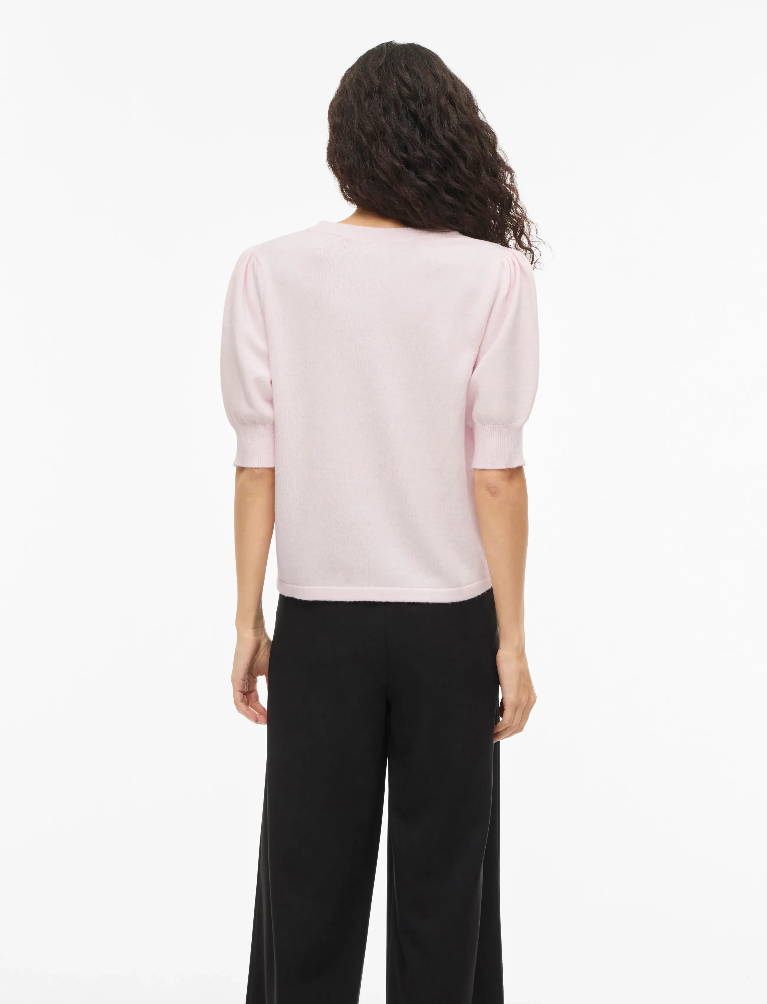 Vila - VIRIL 2/4 SLEEVE O-NECK KNIT TOP - NOOS - striktrøjer - cherry blossom - 3