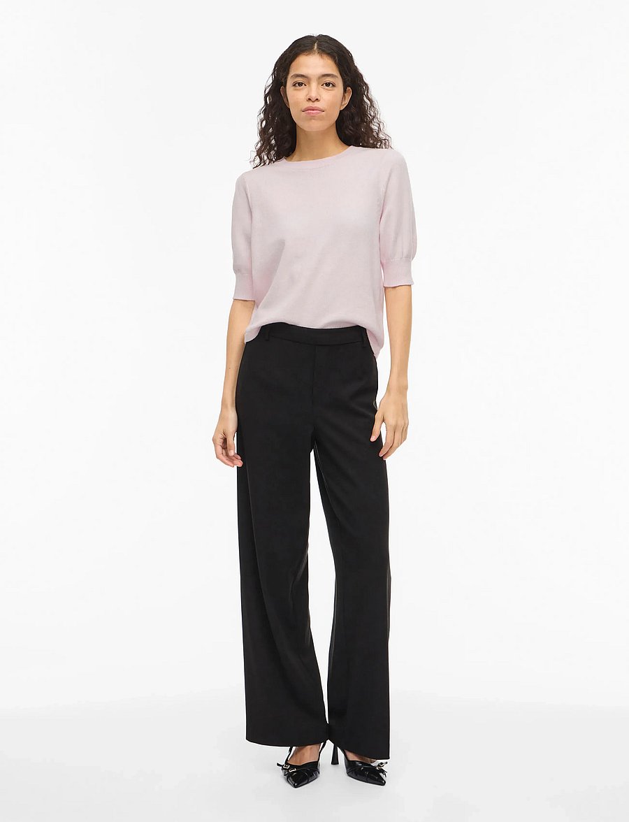 Vila - VIRIL 2/4 SLEEVE O-NECK KNIT TOP - NOOS - striktrøjer - cherry blossom - 4