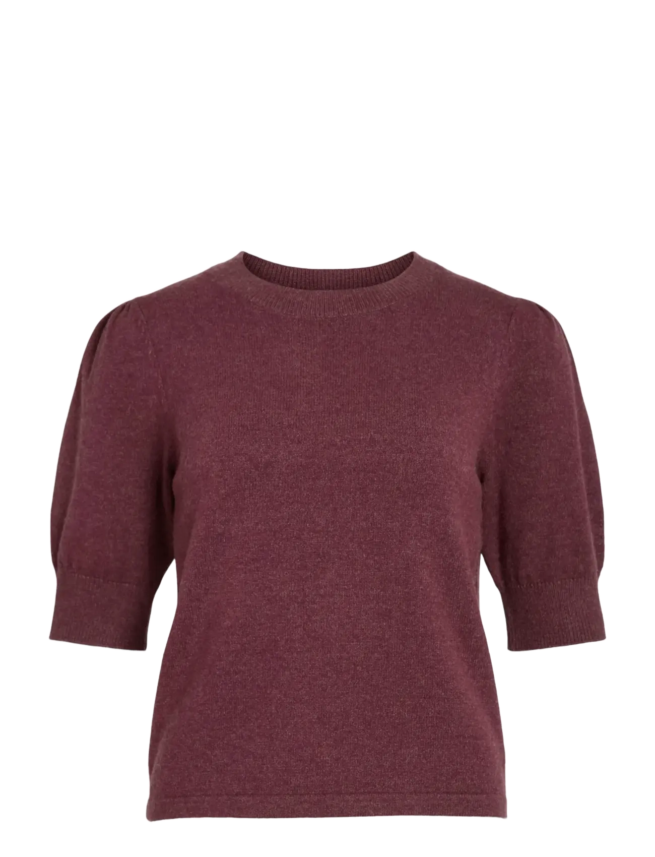 VILA Viril 2/4 Sleeve O-Neck Knit Oberteil - Noos Burgundy - S - Damen