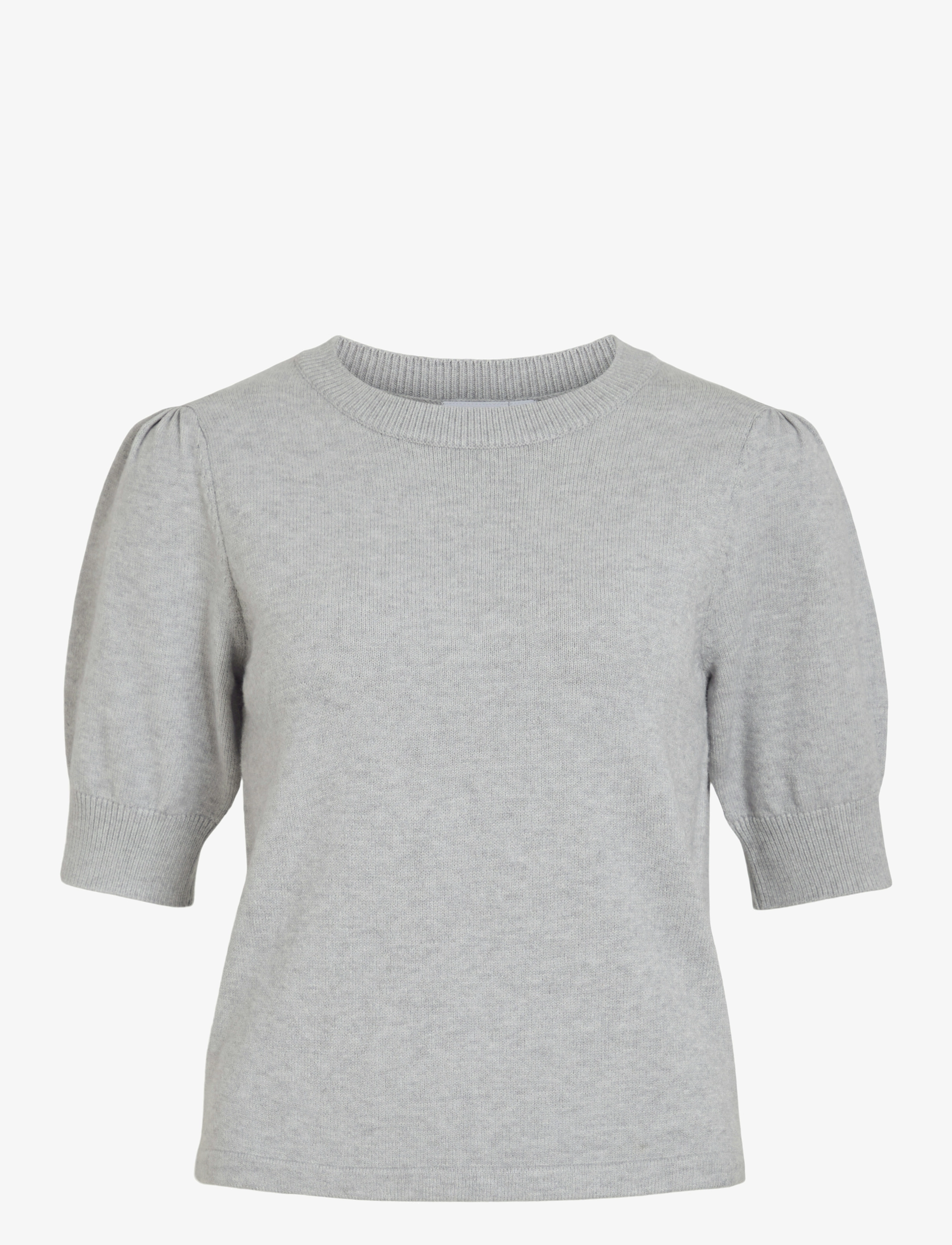 Vila VIRIL 2/4 SLEEVE O-NECK KNIT TOP - NOOS - Pullover - LIGHT GREY MELANGE / grey