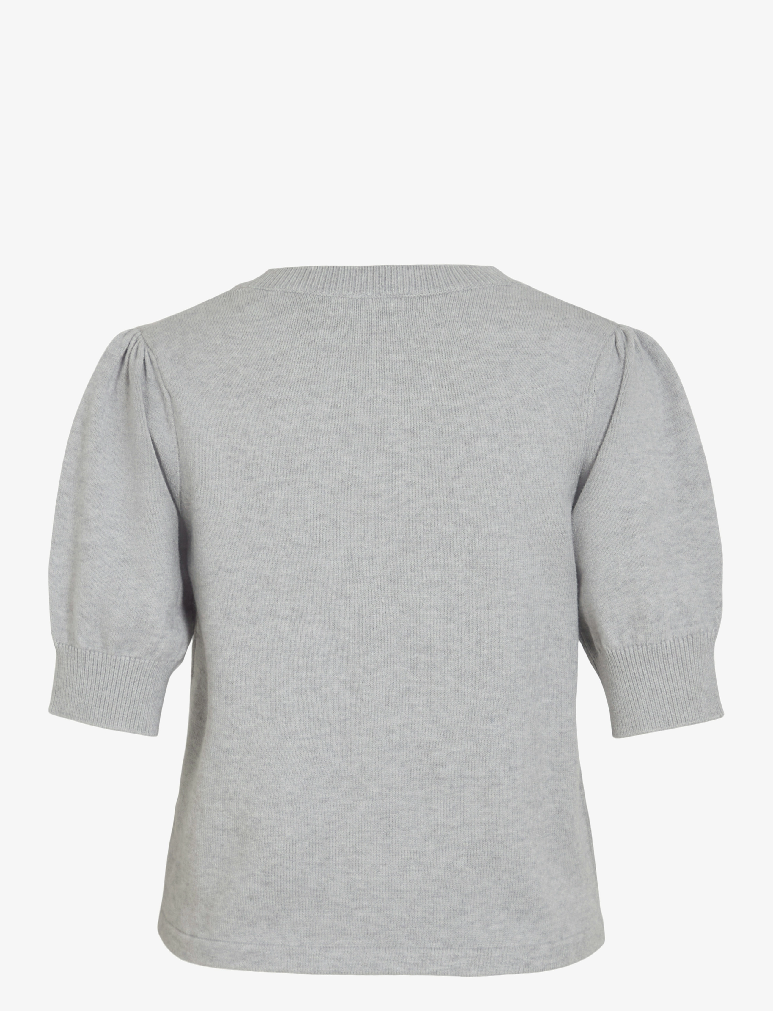 Vila - VIRIL 2/4 SLEEVE O-NECK KNIT TOP - NOOS - pullover - light grey melange - 2