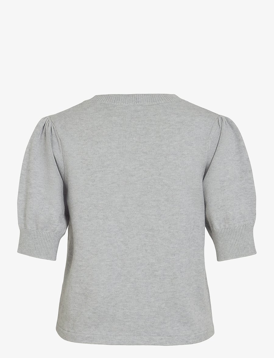 Vila - VIRIL 2/4 SLEEVE O-NECK KNIT TOP - NOOS - pullover - light grey melange - 2