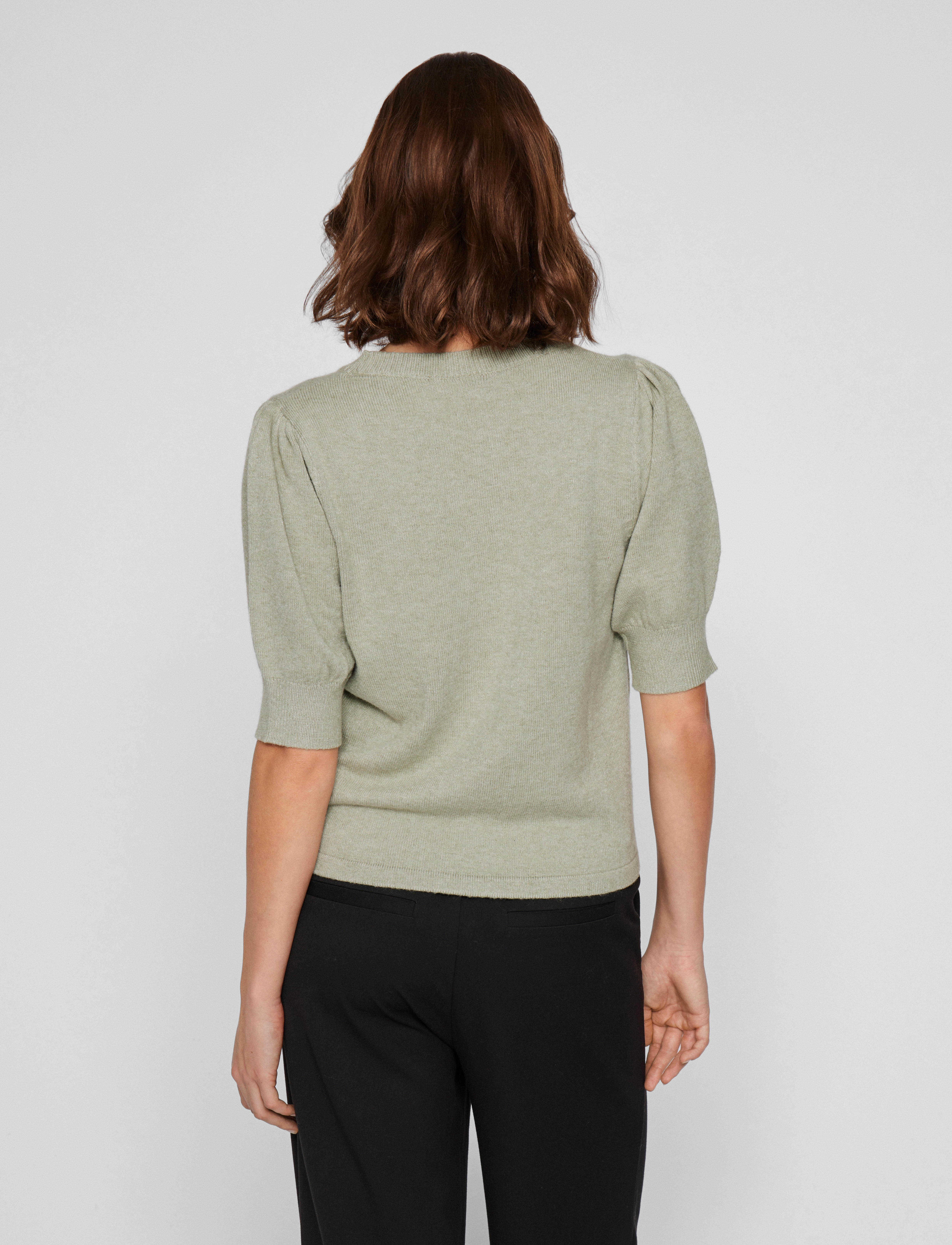 Vila - VIRIL 2/4 SLEEVE O-NECK KNIT TOP - NOOS - sügisesed riided - oil green - 2