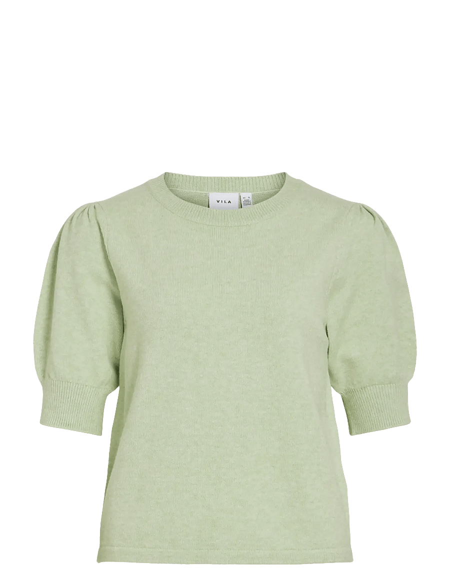 Vila - VIRIL 2/4 SLEEVE O-NECK KNIT TOP - NOOS - striktrøjer - smoke green - 1