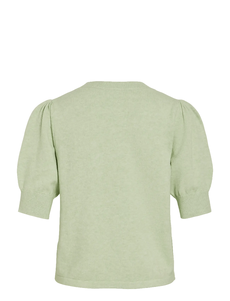 Vila - VIRIL 2/4 SLEEVE O-NECK KNIT TOP - NOOS - striktrøjer - smoke green - 2