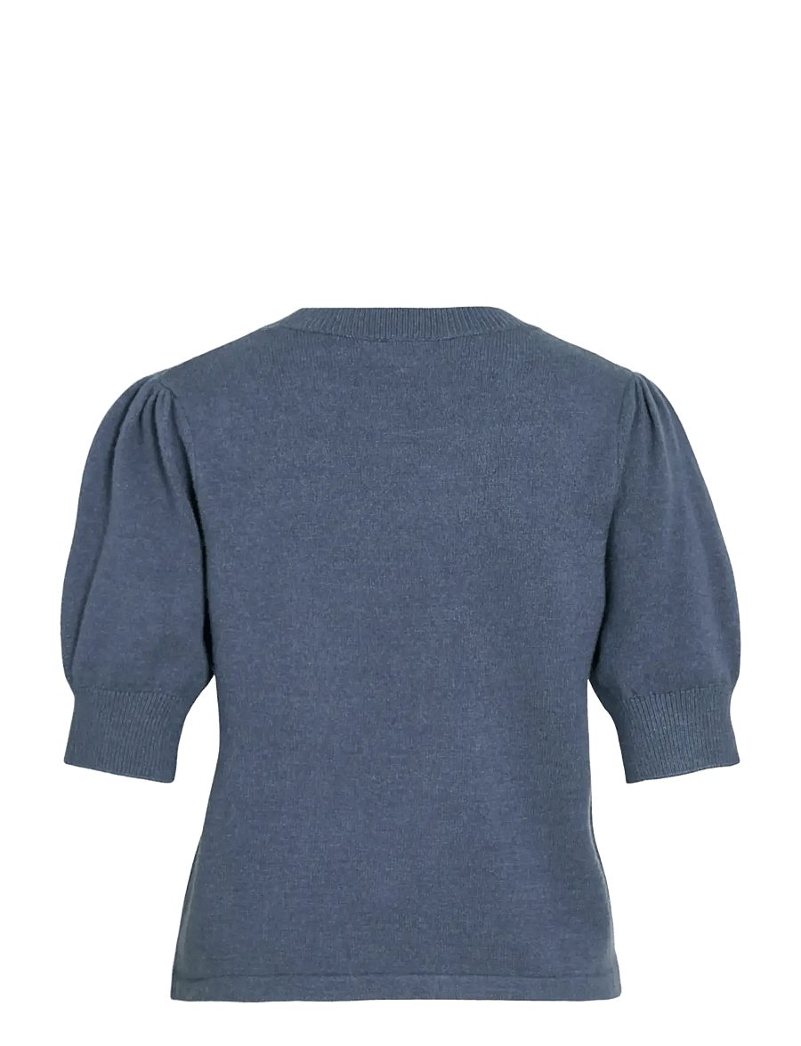 Vila - VIRIL 2/4 SLEEVE O-NECK KNIT TOP - NOOS - pulls - vintage indigo - 2