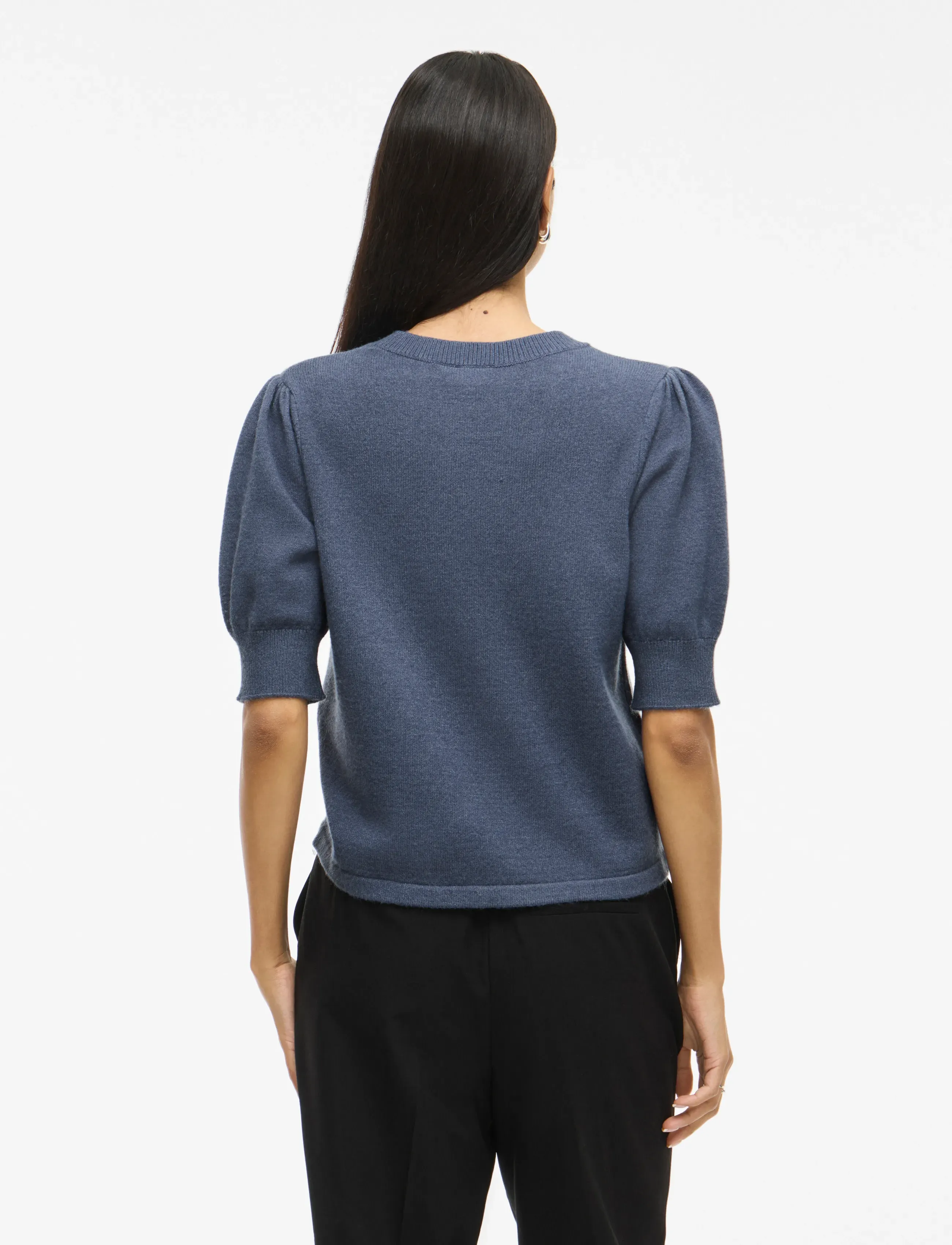Vila - VIRIL 2/4 SLEEVE O-NECK KNIT TOP - NOOS - pulls - vintage indigo - 3