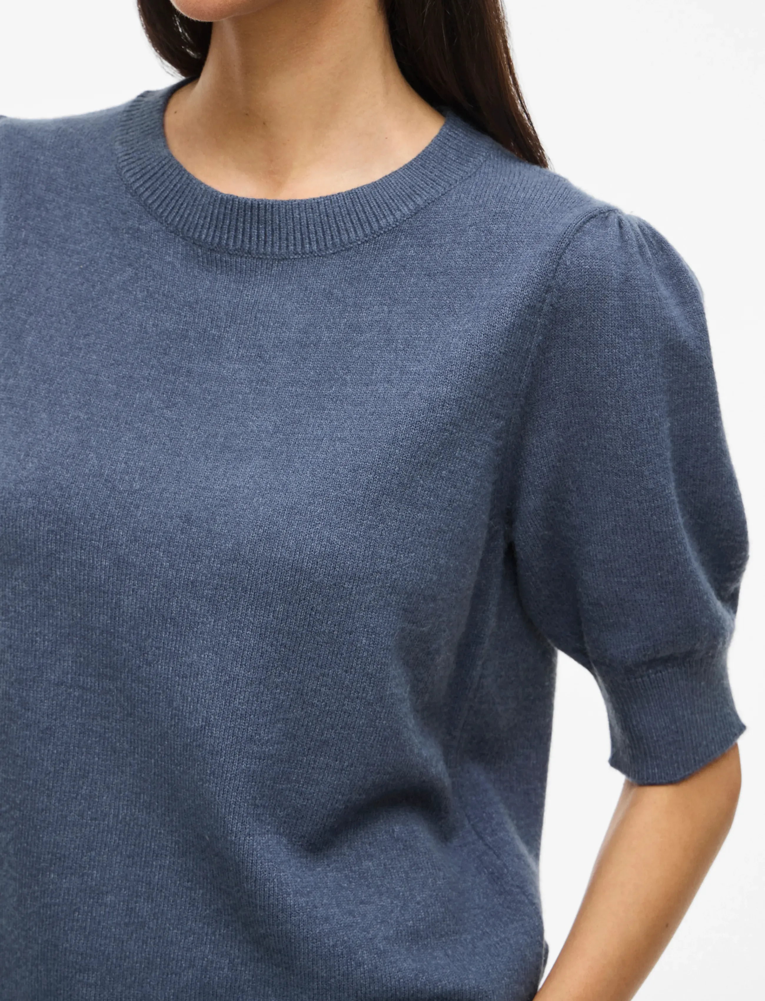 Vila - VIRIL 2/4 SLEEVE O-NECK KNIT TOP - NOOS - pulls - vintage indigo - 5