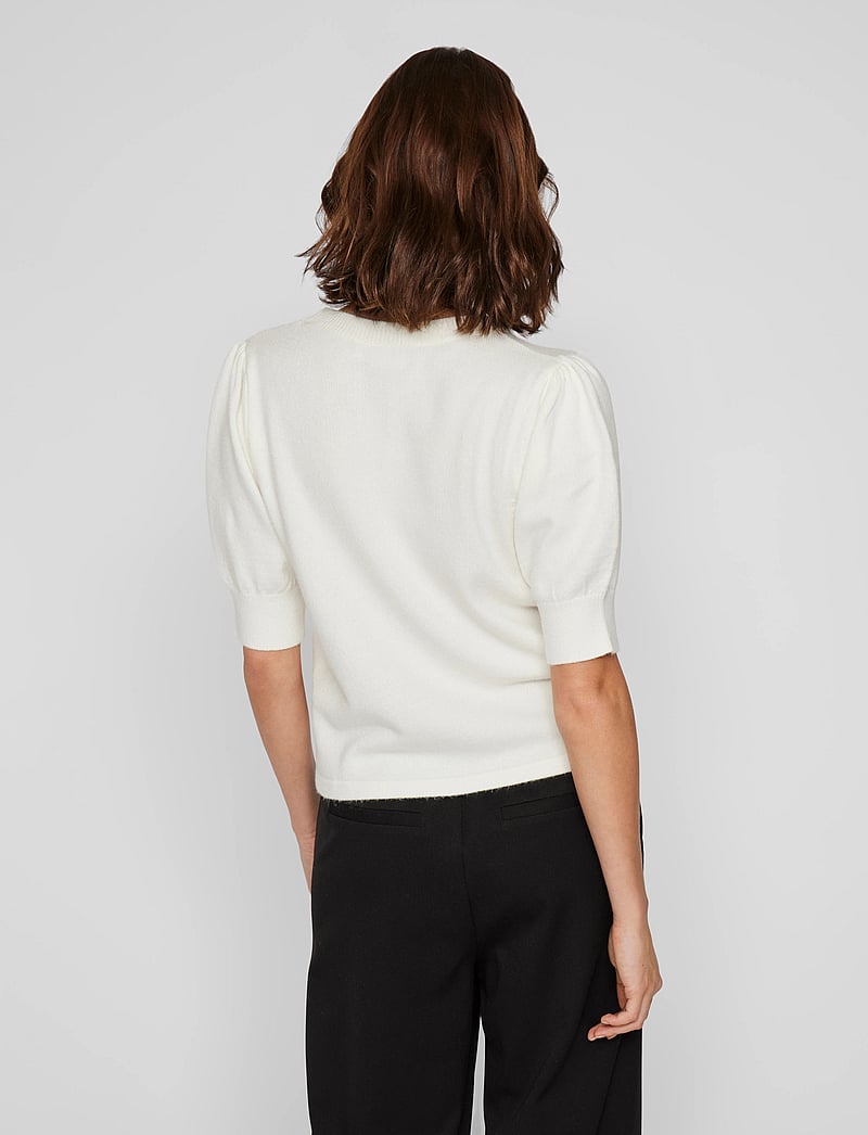Vila - VIRIL 2/4 SLEEVE O-NECK KNIT TOP - NOOS - pullover - white alyssum - 2