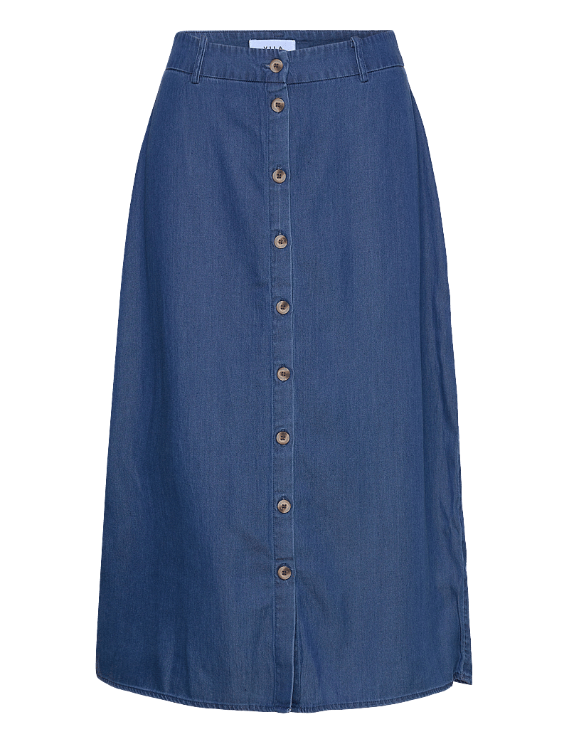 Vila - VIBISTA MIDI SKIRT - midiseelikud - dark blue denim - 0