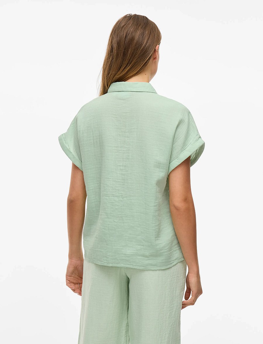 Vila - VILANIA S/S SHIRT - silt green - 3