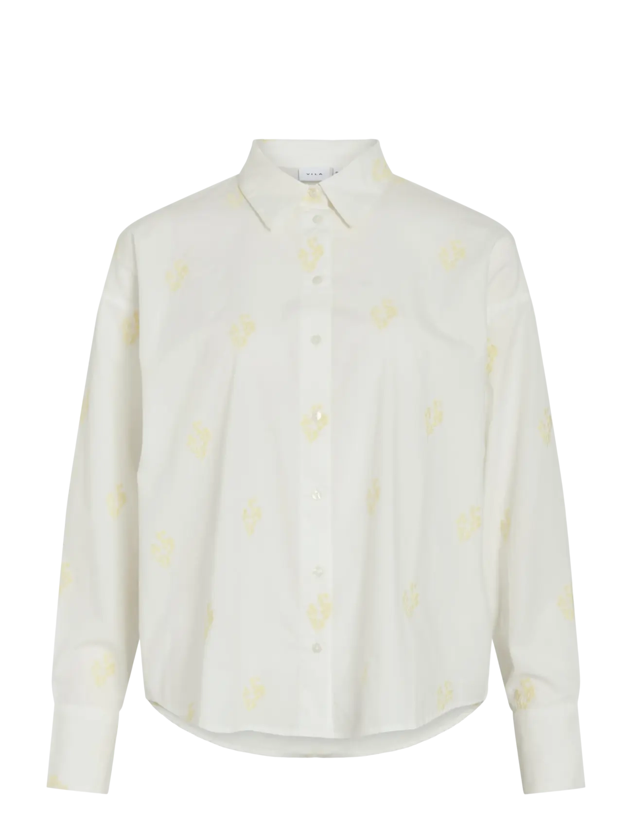 Vila VIHOLMA EMBRODIERY L/S LOOSE SHIRT/1 - Vila - SNOW WHITE / cream