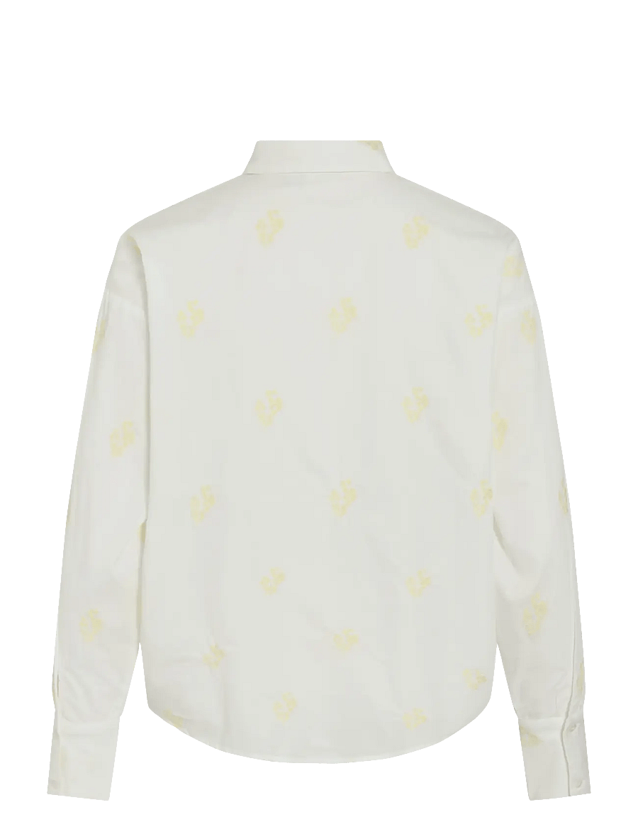 Vila - VIHOLMA EMBRODIERY L/S LOOSE SHIRT/1 - langærmede skjorter - snow white - 2