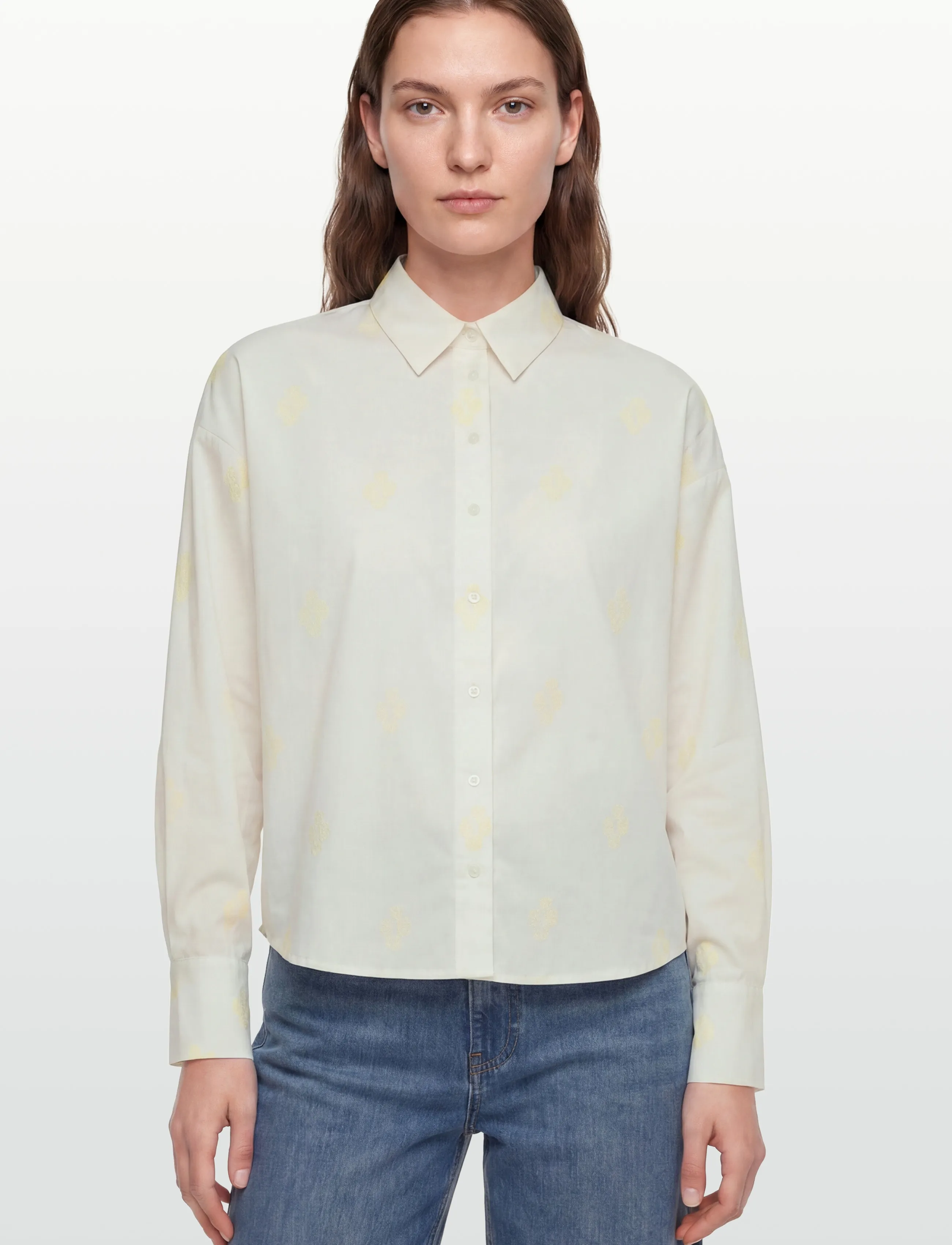 Vila - VIHOLMA EMBRODIERY L/S LOOSE SHIRT/1 - langærmede skjorter - snow white - 3