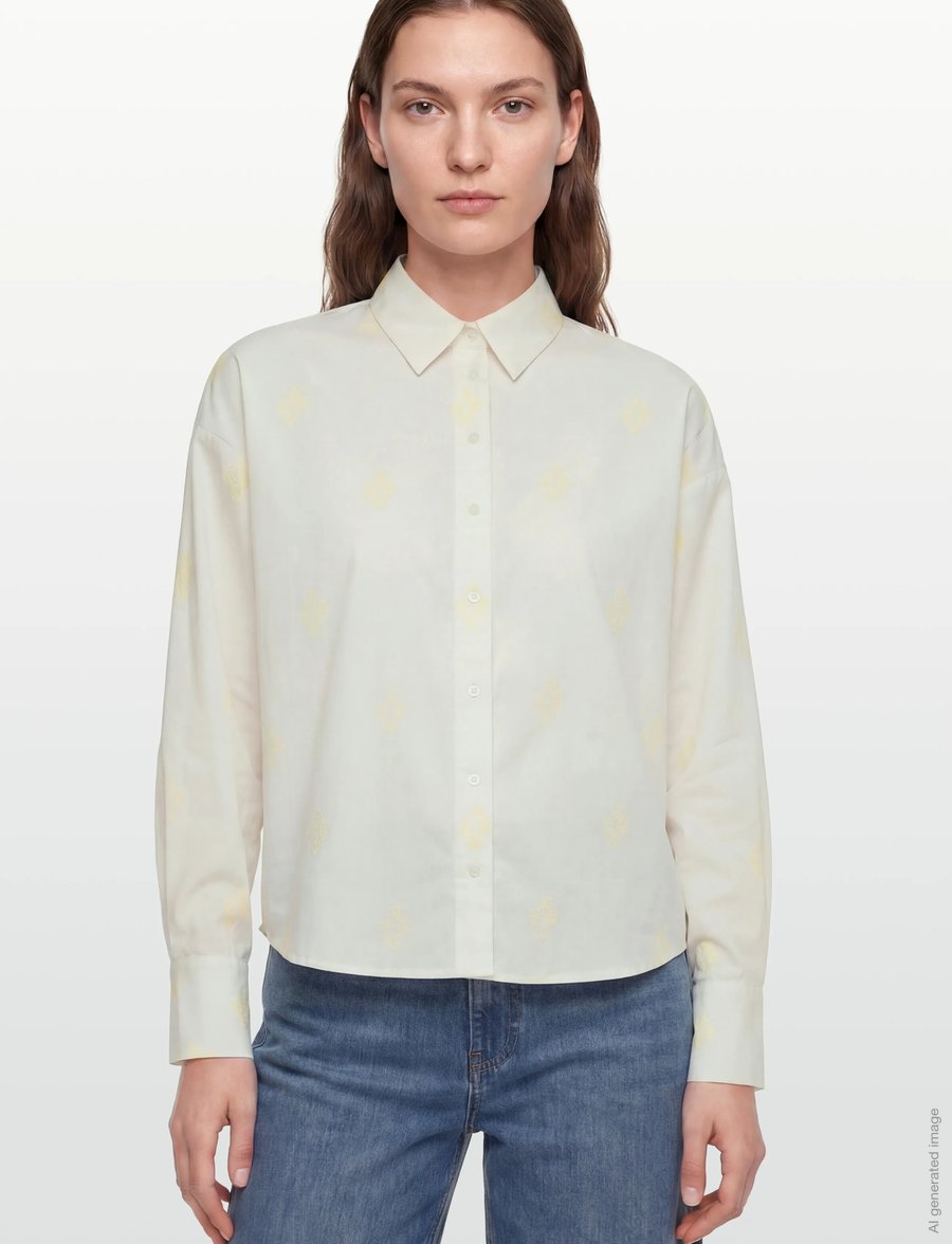 Vila - VIHOLMA EMBRODIERY L/S LOOSE SHIRT/1 - langærmede skjorter - snow white - 3