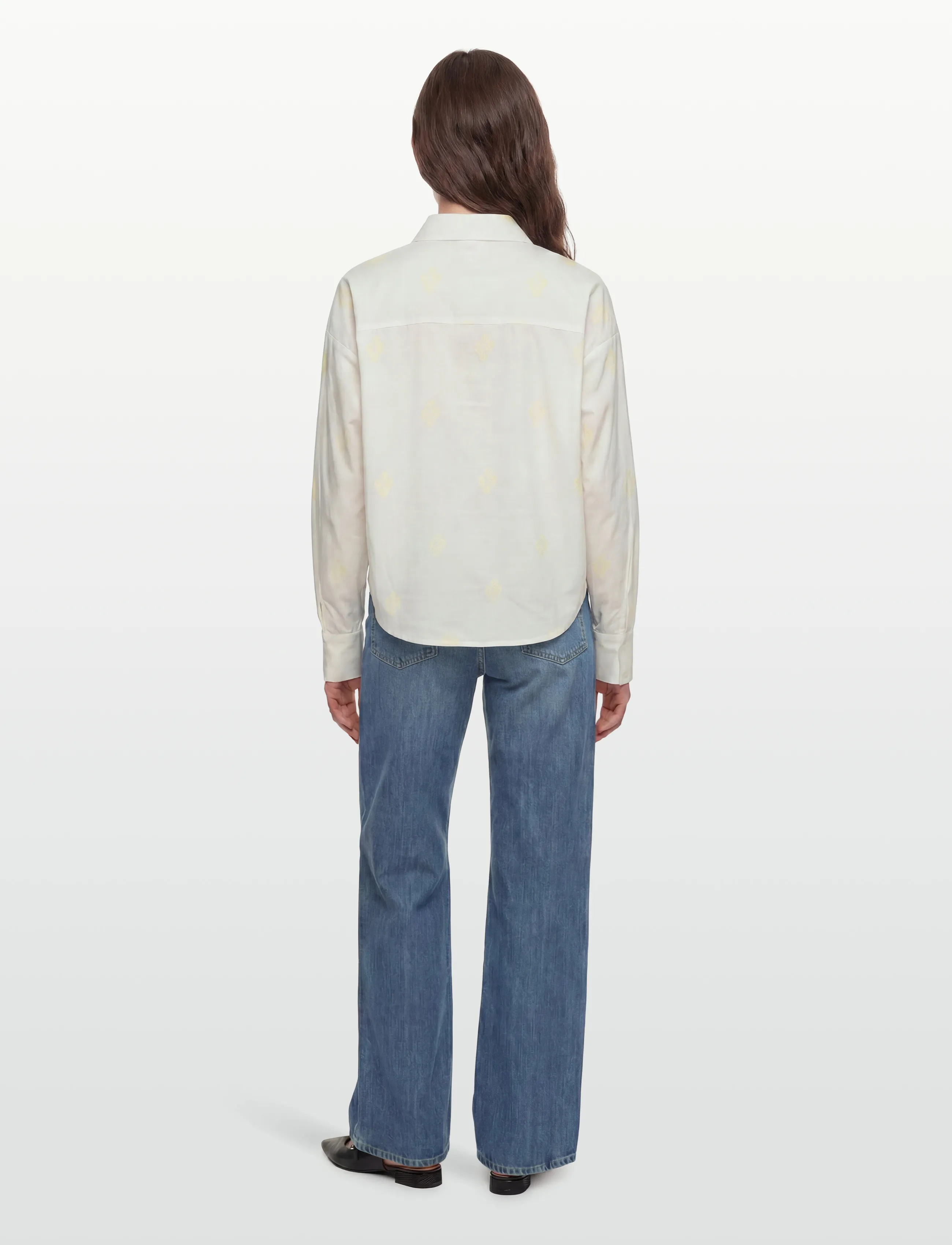 Vila - VIHOLMA EMBRODIERY L/S LOOSE SHIRT/1 - langærmede skjorter - snow white - 4