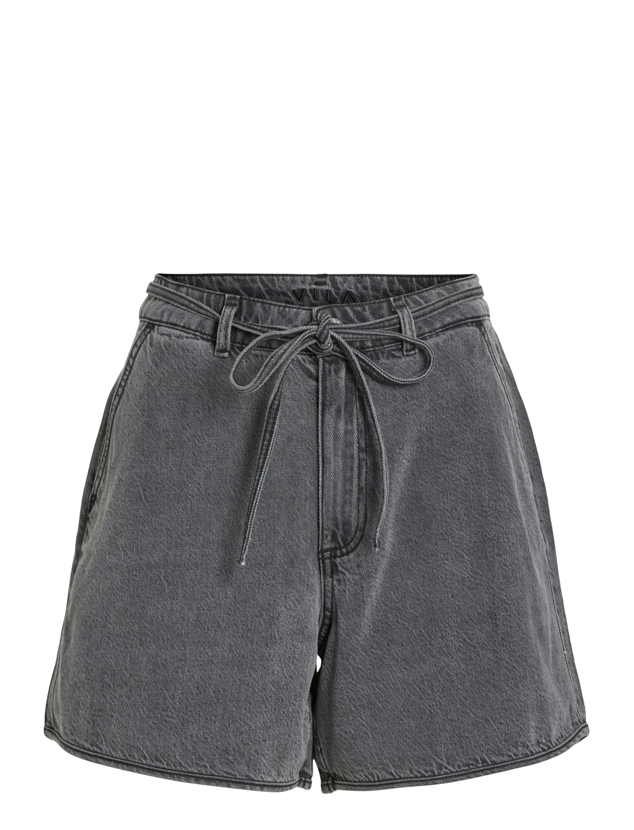 Vila - VIKIKI HW BELT DENIM SHORTS DGD - dark grey denim - 1
