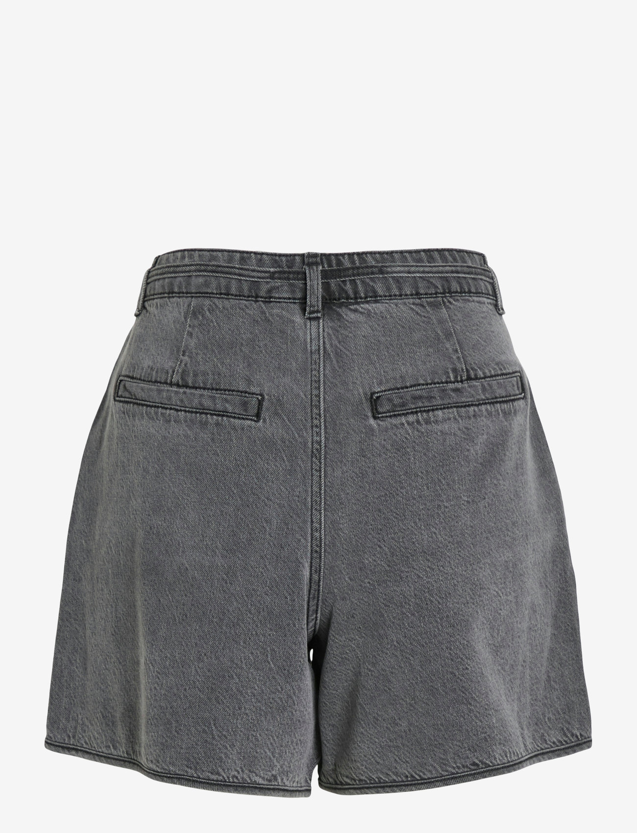 Vila - VIKIKI HW BELT DENIM SHORTS DGD - paper bag shorts - dark grey denim - 1