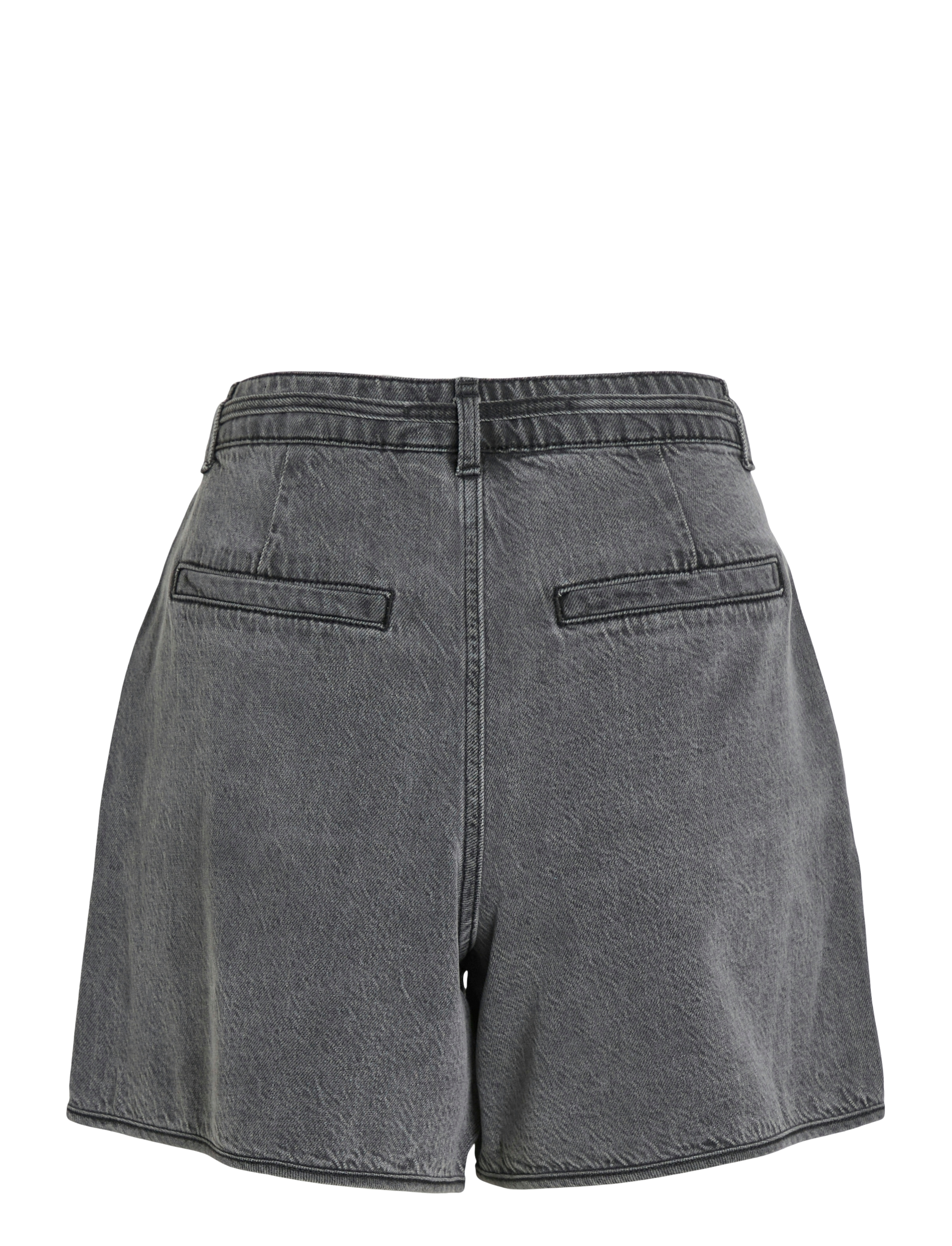 Vila - VIKIKI HW BELT DENIM SHORTS DGD - dark grey denim - 2