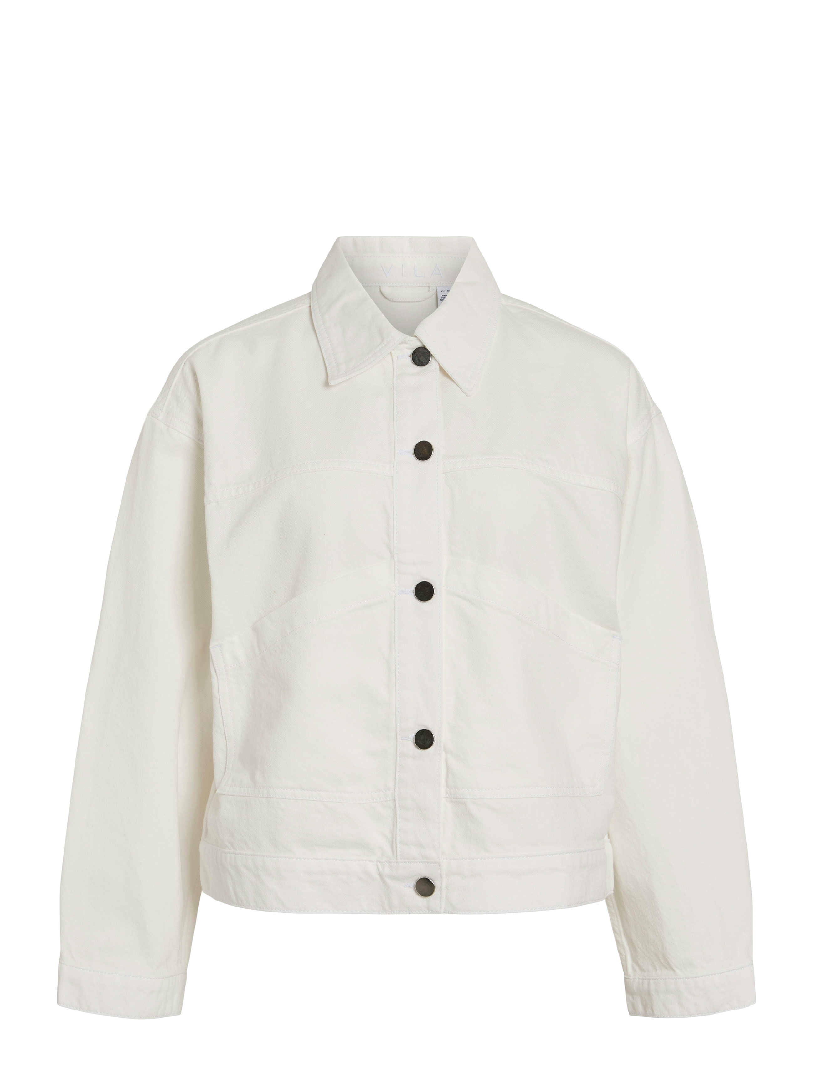 Vila - VIPAL L/S DENIM JACKET/BFS - frühlingsjacken - snow white - 1