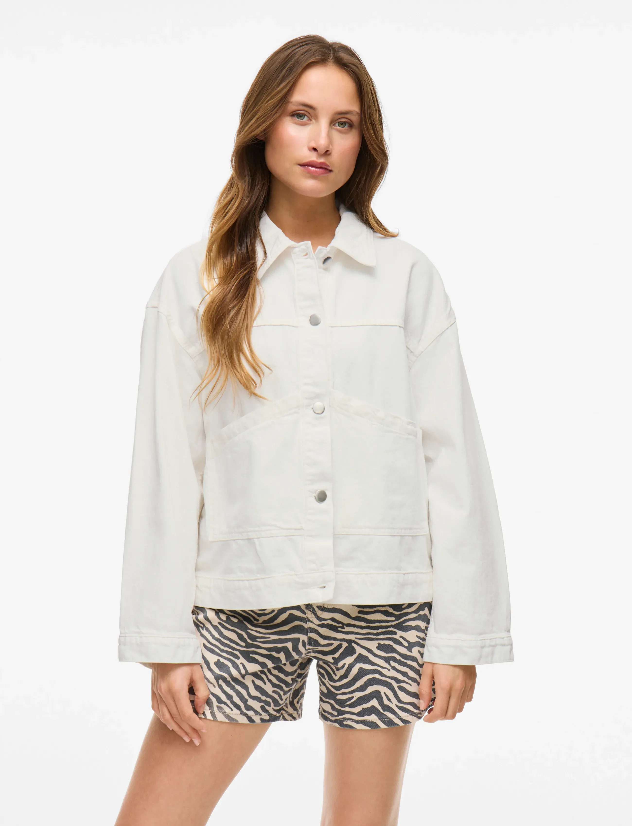 Vila VIPAL L/S DENIM JACKET/BFS - Jackor - SNOW WHITE / white