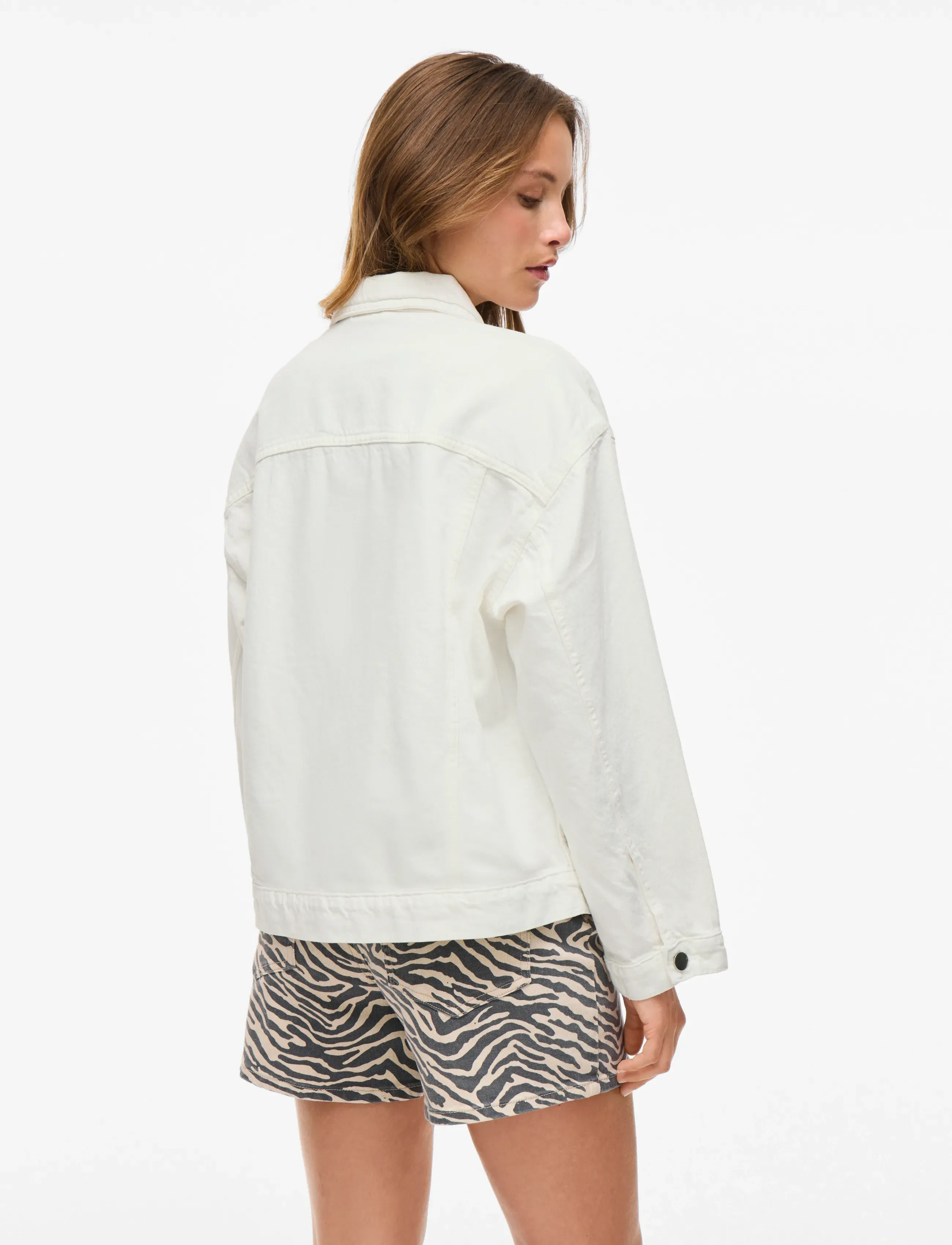 Vila - VIPAL L/S DENIM JACKET/BFS - frühlingsjacken - snow white - 3